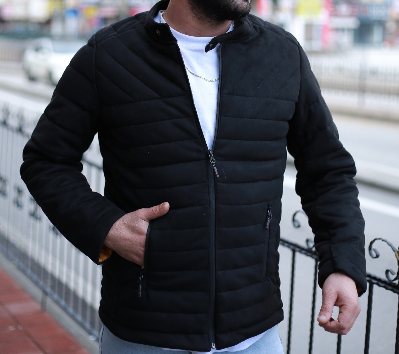 Nubuk Kumaş Astarlı Mont