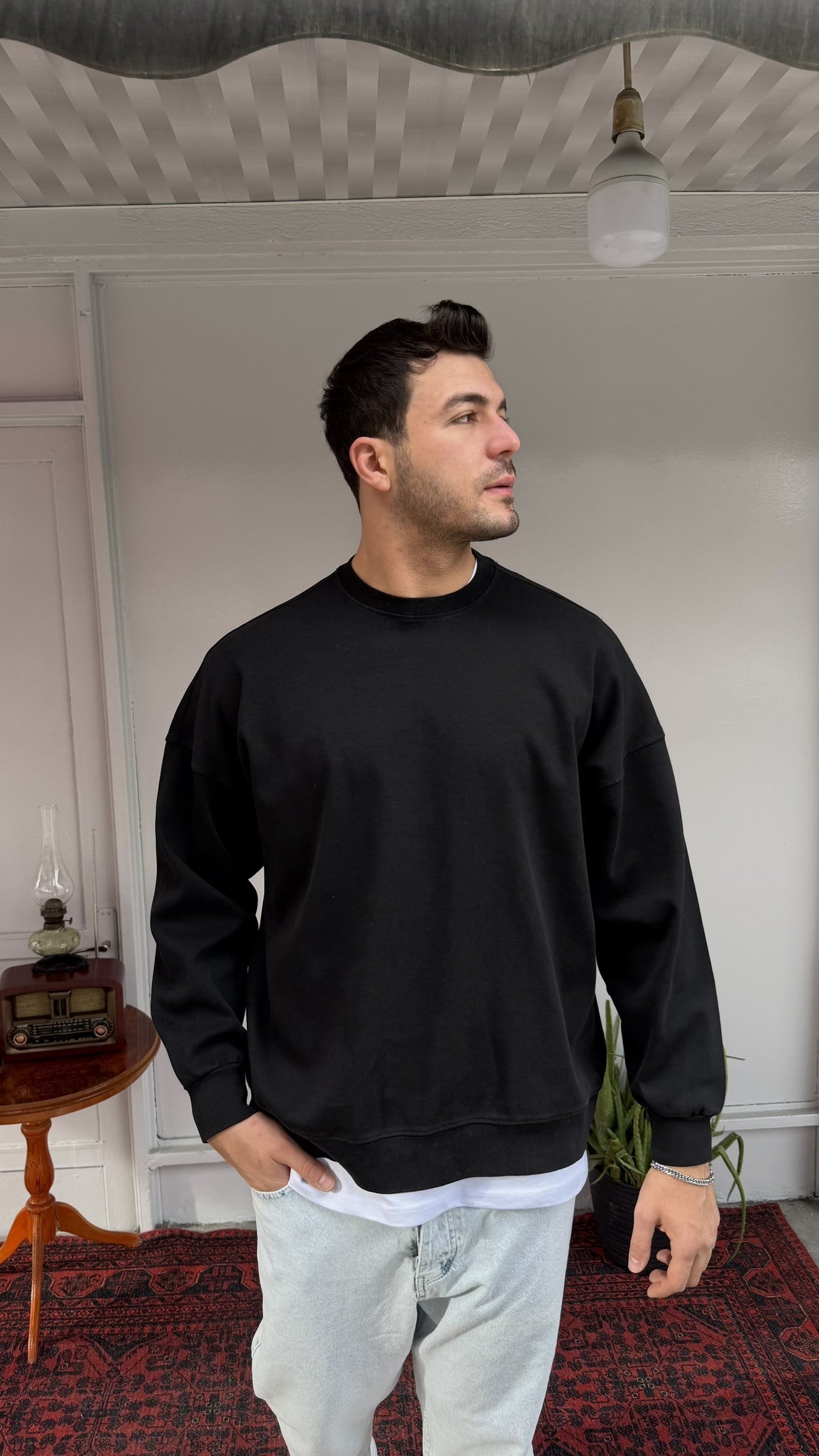 Şardonsuz Oversize Basic Sweat