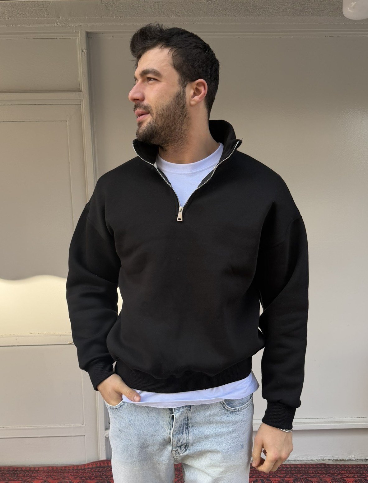 Wong Şardonlu Yarım Fermuar Sweat