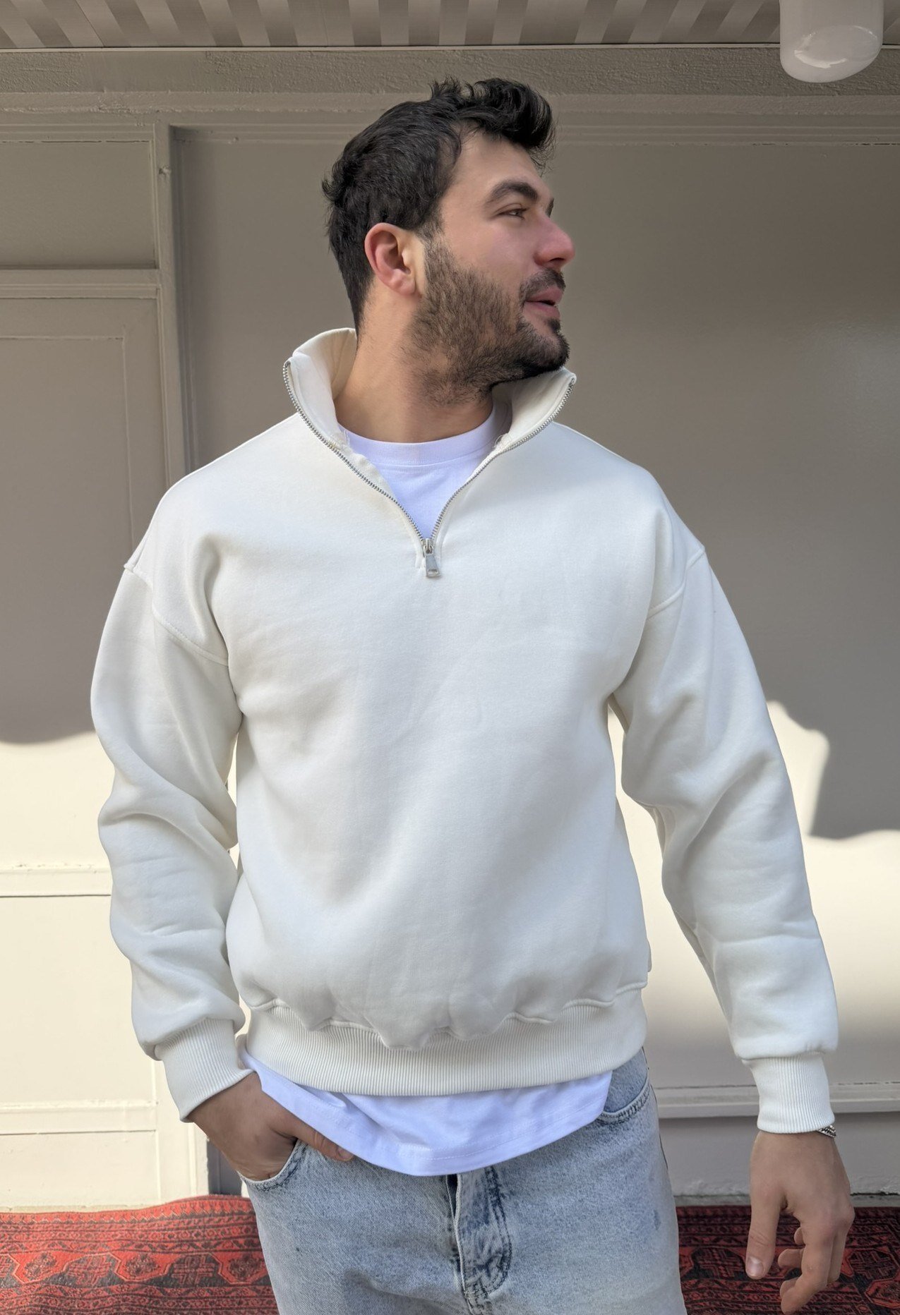 Wong Şardonlu Yarım Fermuar Sweat