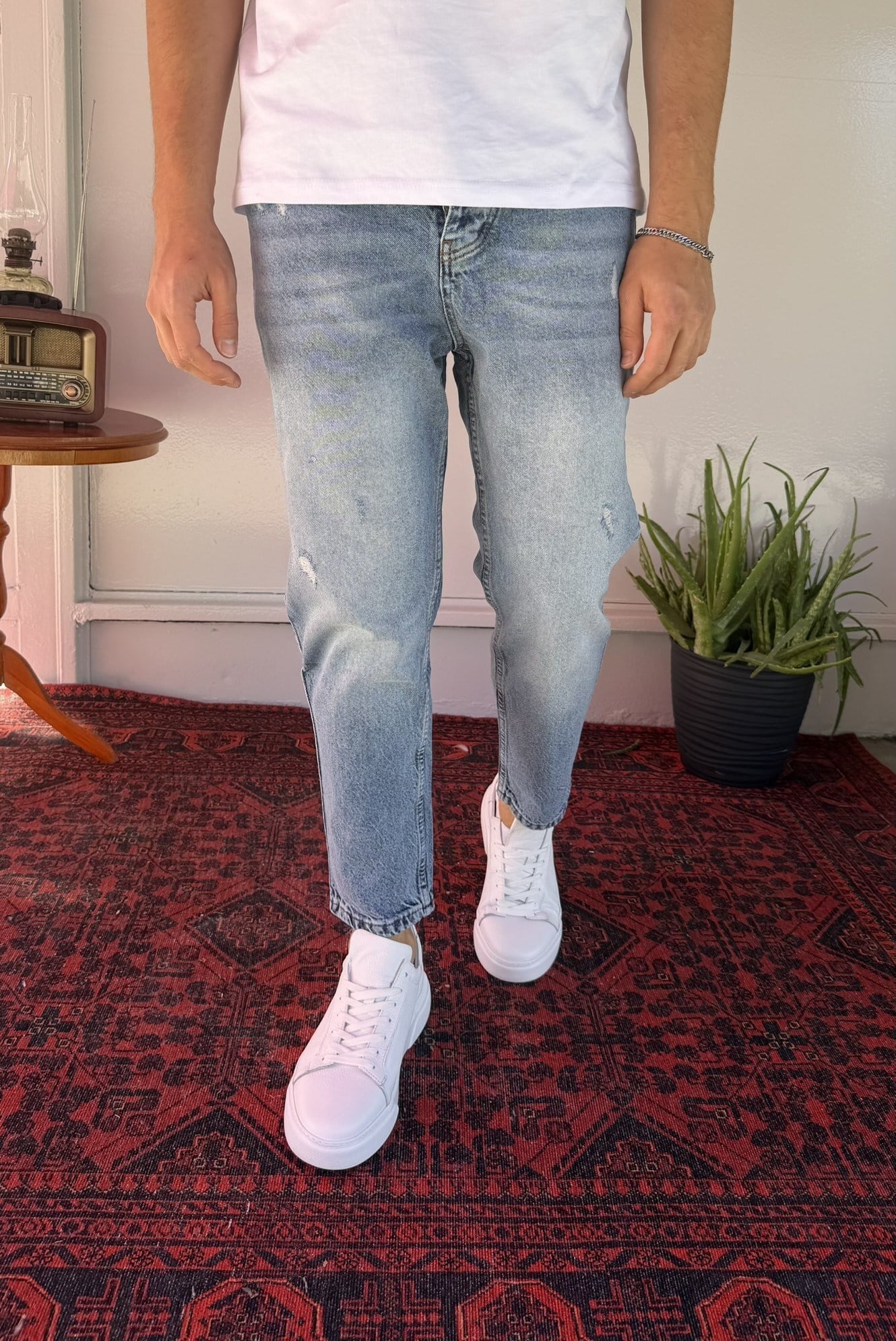 Yırtık-Yıkama Detaylı Boyfriend Jean