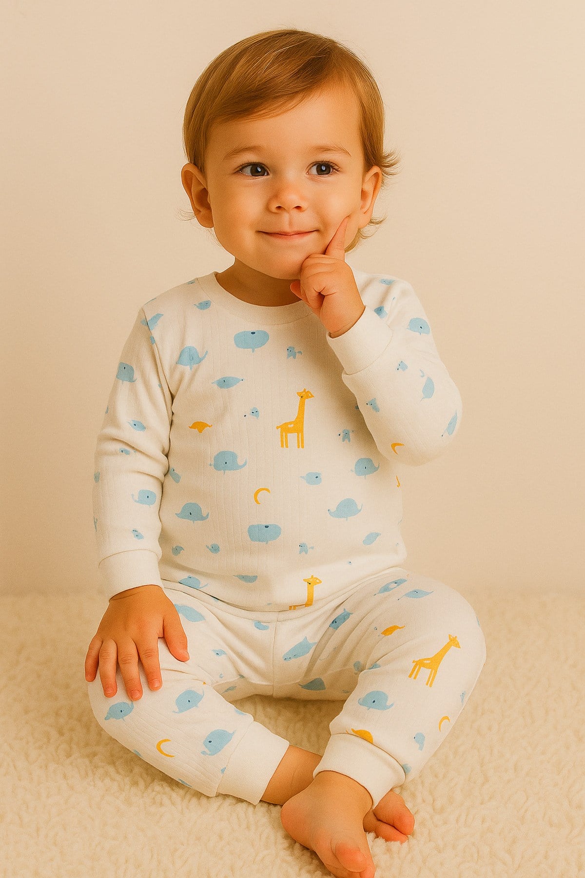 %100 pamuk çocuk alt üst pijama takımı