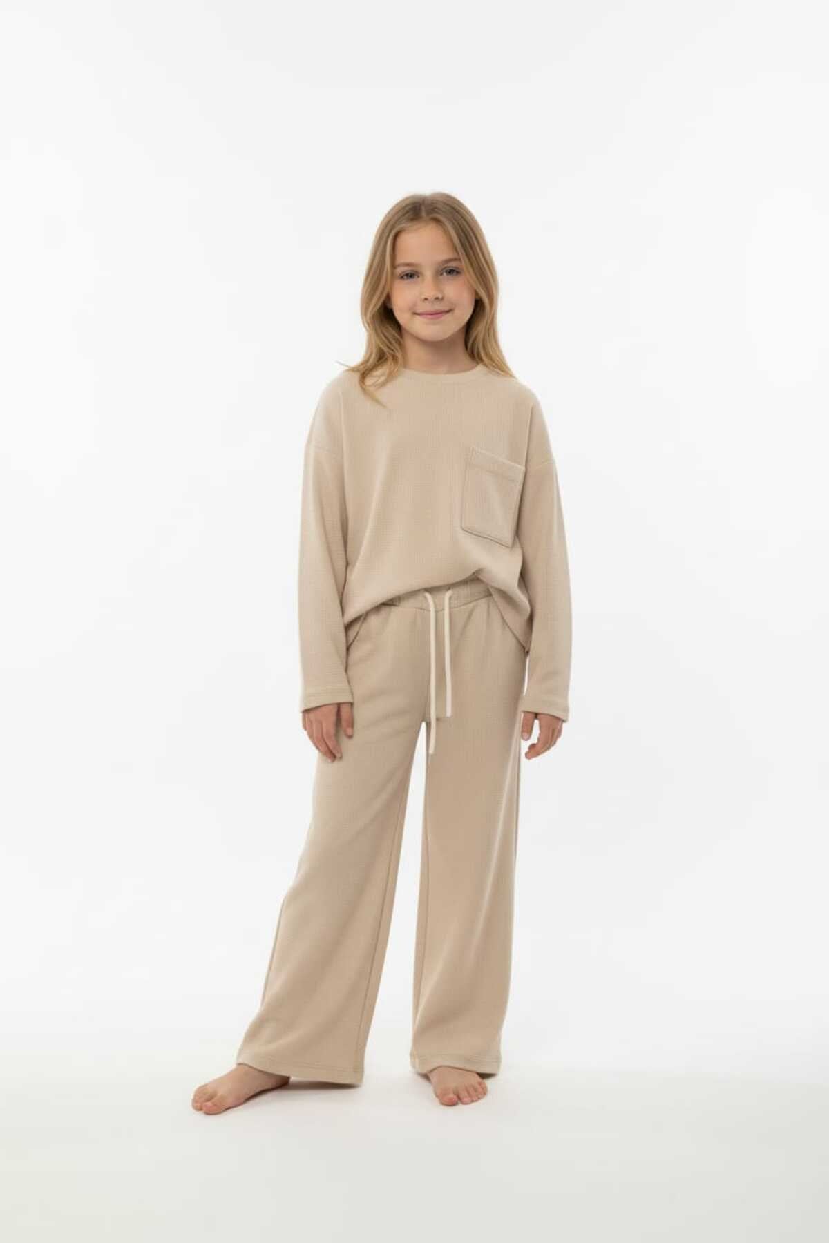 %100 Pamuk Çocuk Oversize Alt Üst Takım - Unisex Rahat Kalıp