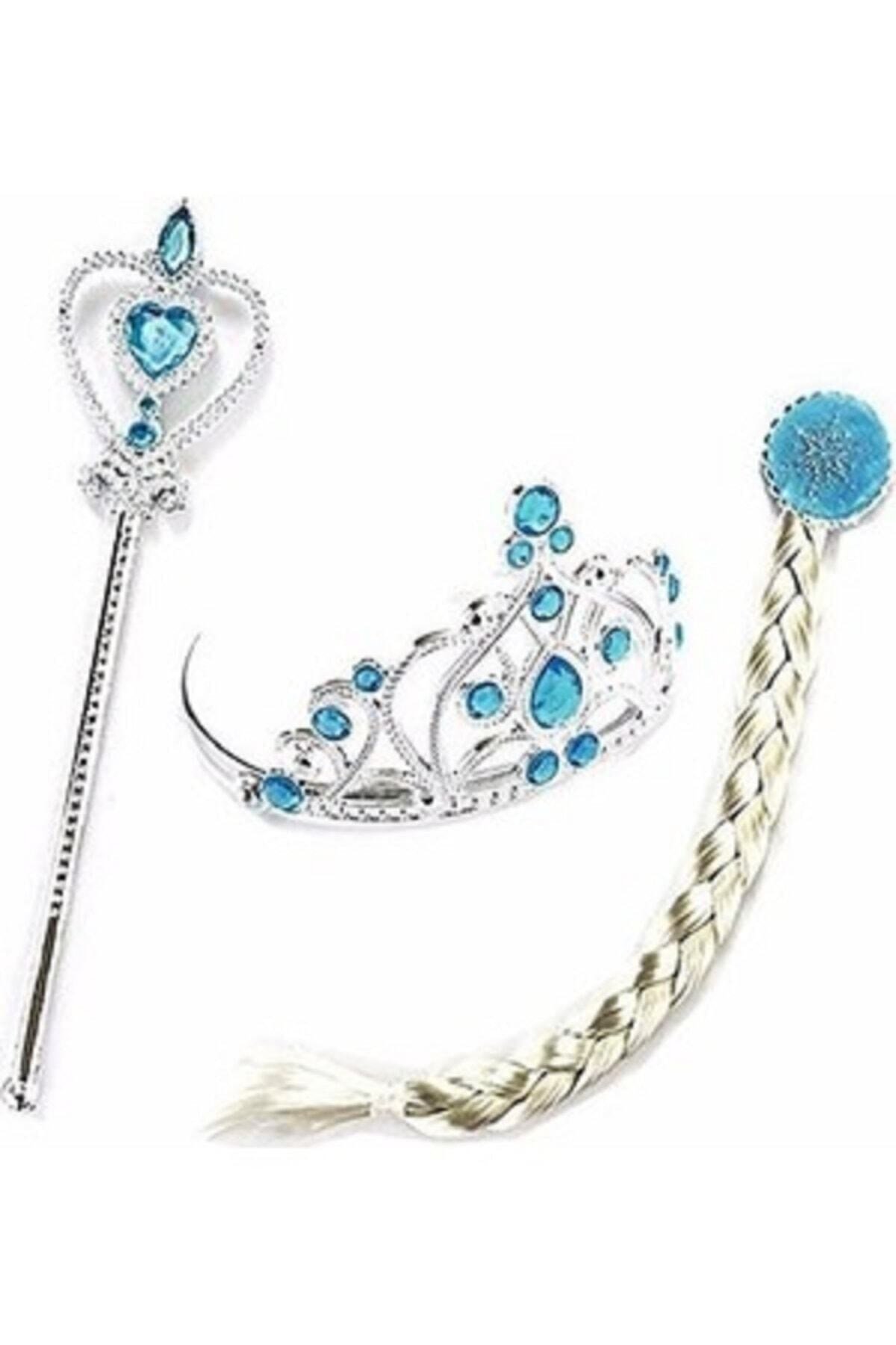 Elsa Frozen Karlar Ülkesi Saç Taç Asa Seti