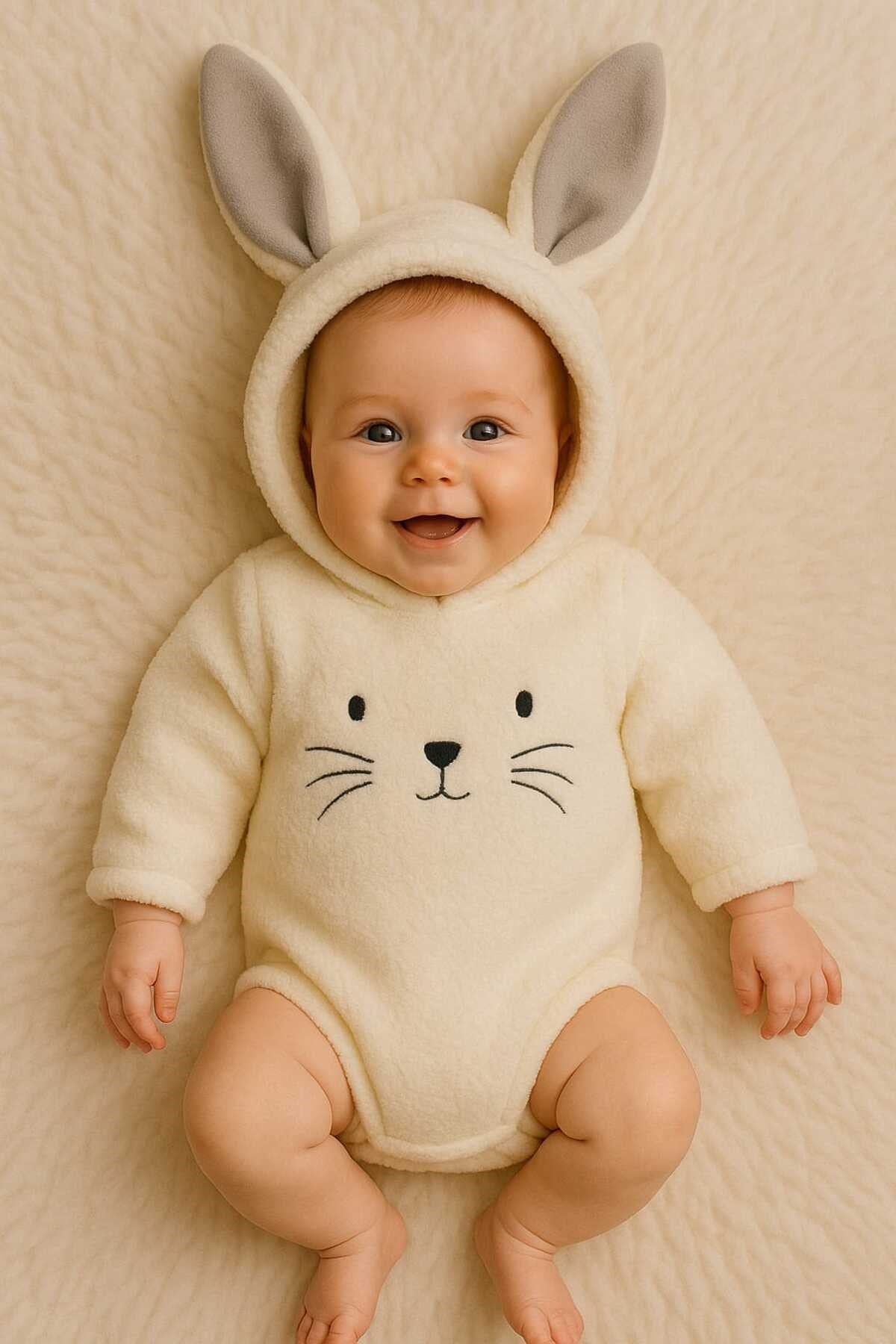 Welsoft Peluş Unisex Kışlık Bebek Çıtçıtlı Badi