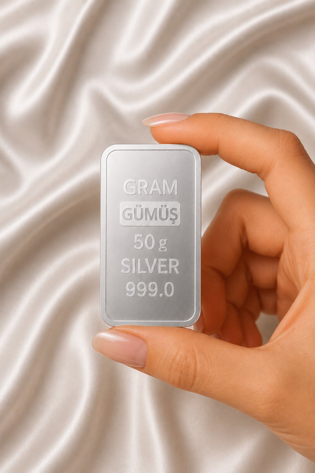50 Gr (Gram) Külçe (999,0) Gümüş – Yatırımlık Gümüş