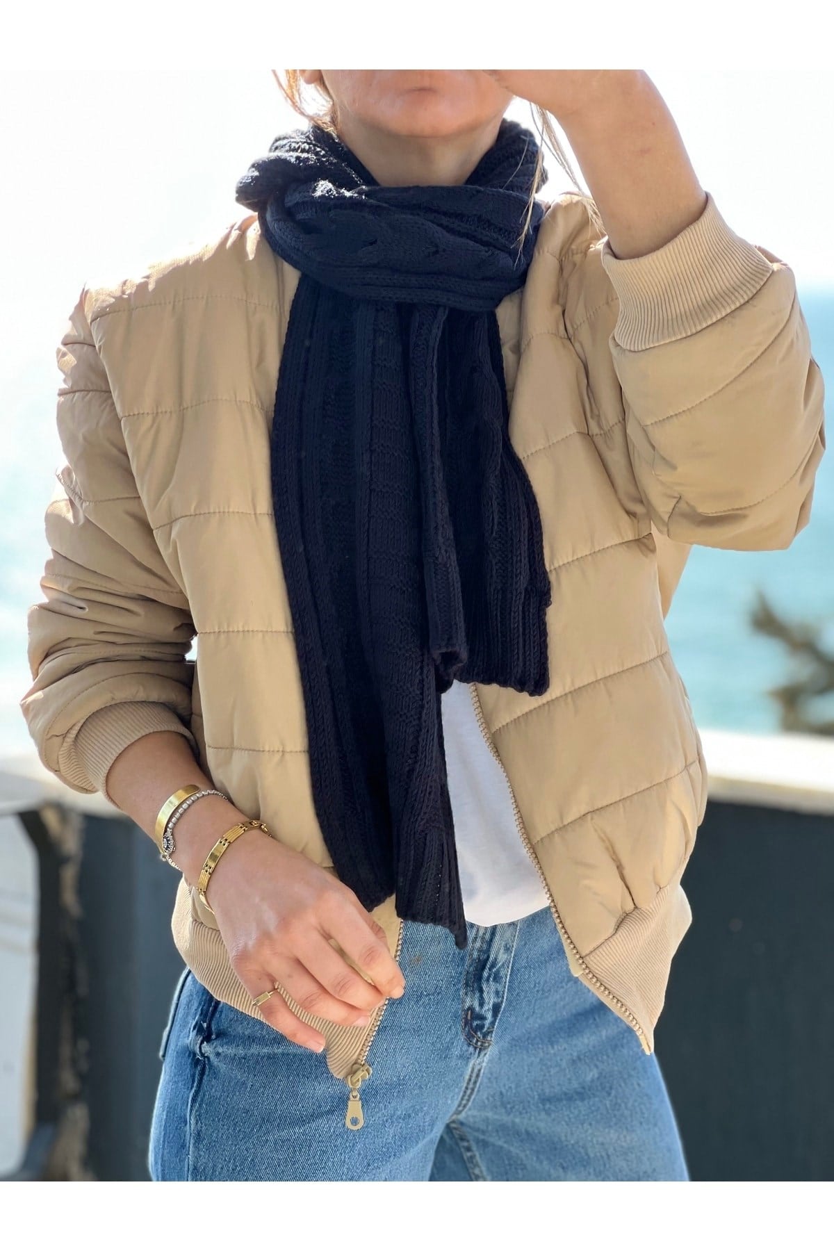 Lacivert Renk Atkı