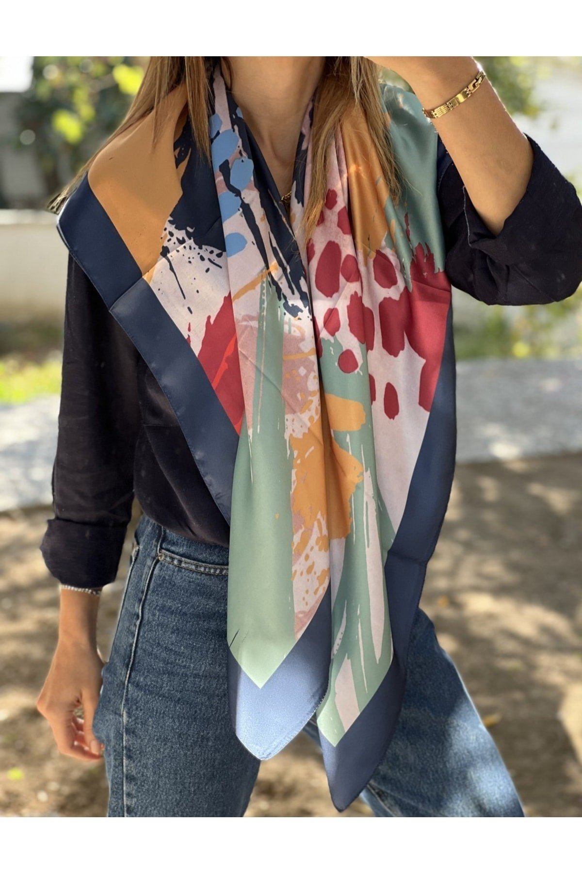 Rosa Ipek Saten Eşarp