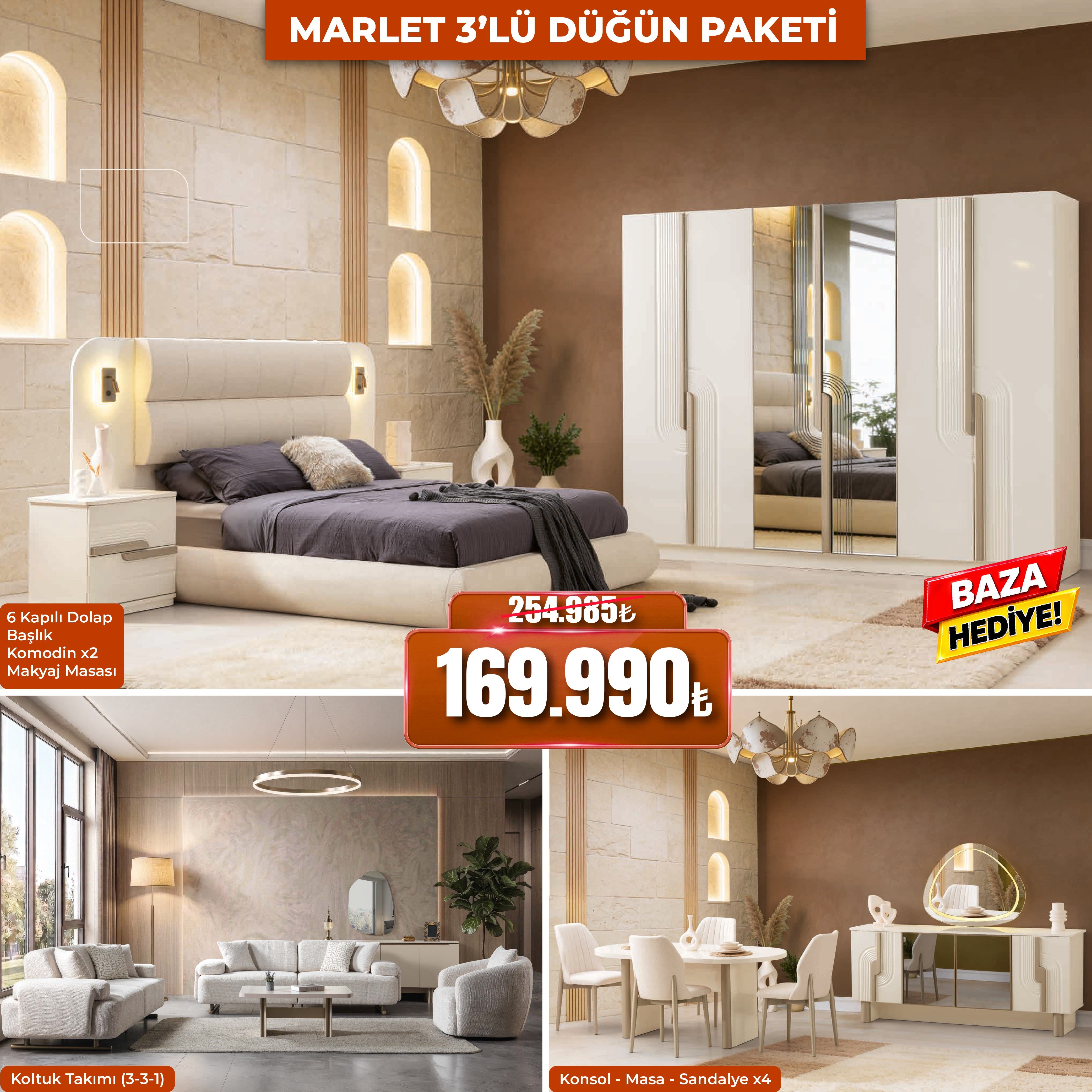 Marlet 3'lü Dügün Paketi