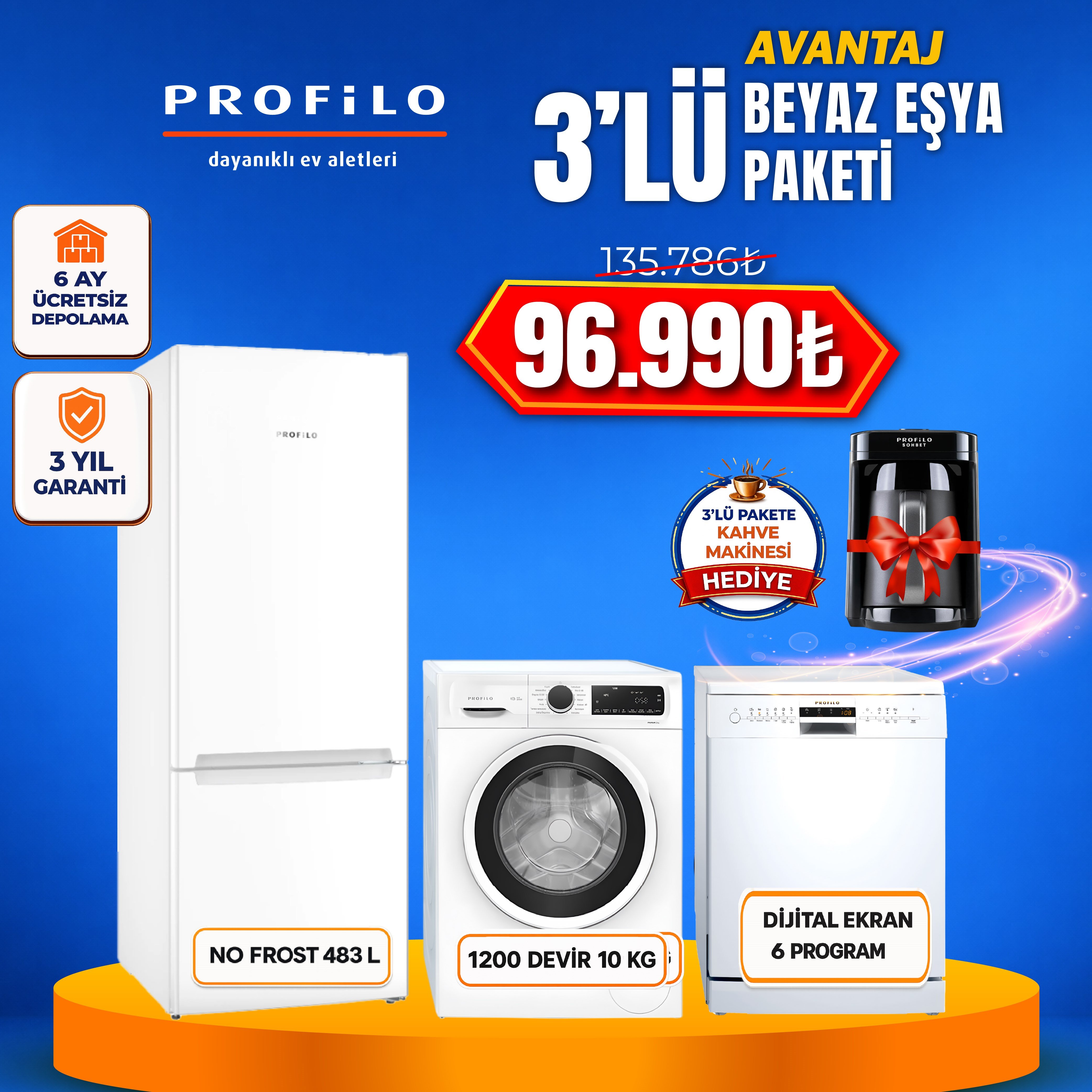 Profilo Avantaj 4'lü Beyaz Eşya Paketi