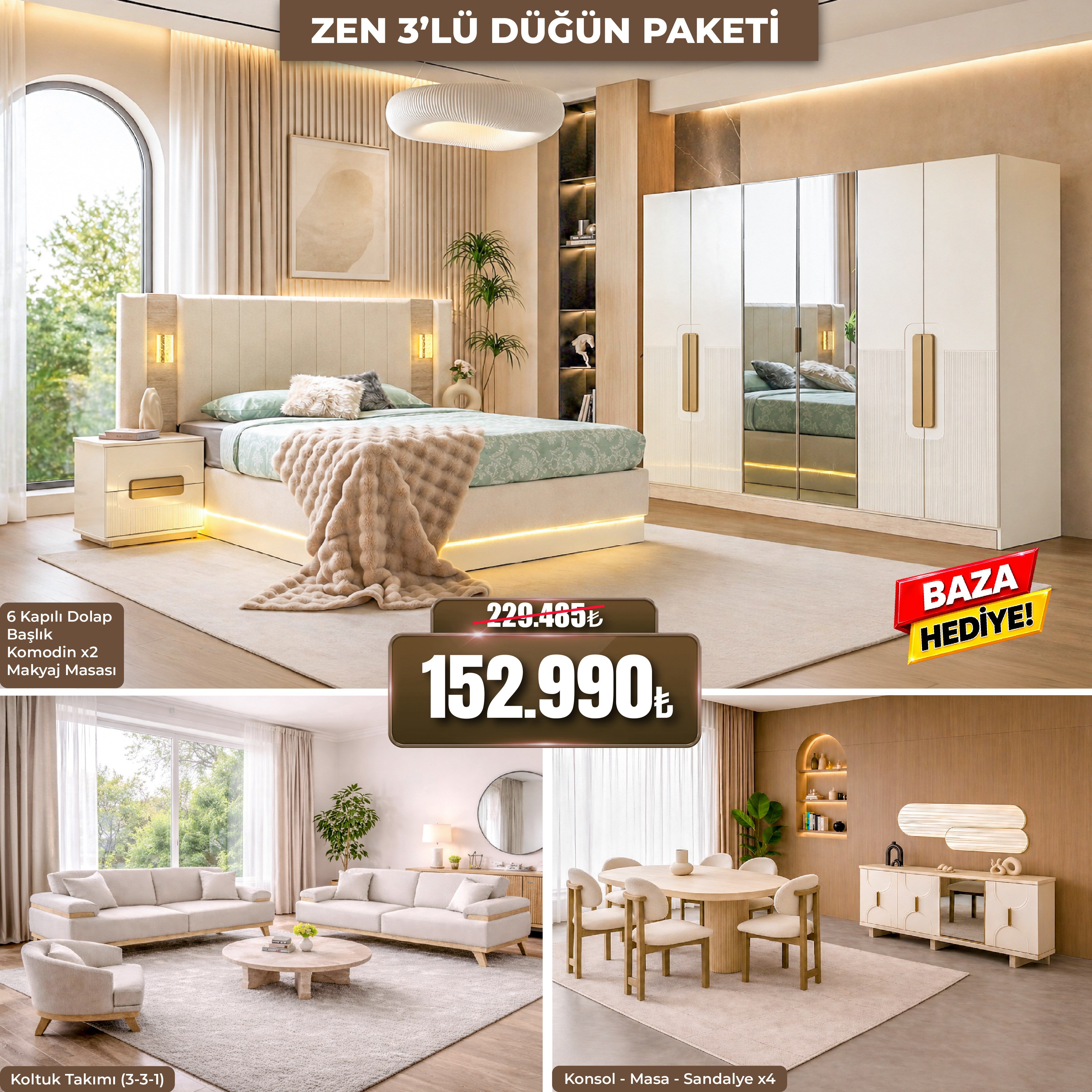 Zen 3'lü Dügün Paketi