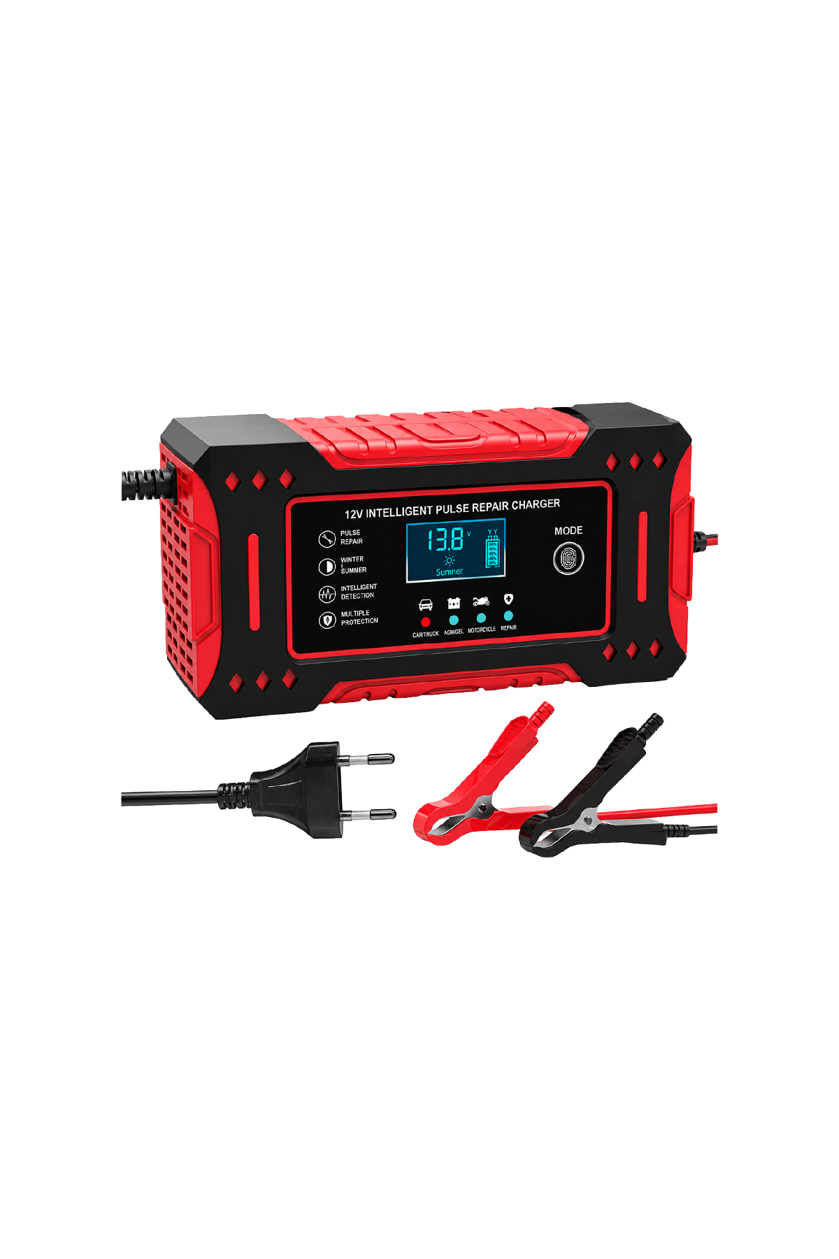 12V 6A Akıllı Mikroişlemci Kontrollü Akü Şarj, Bakım ve Onarım Cihazı