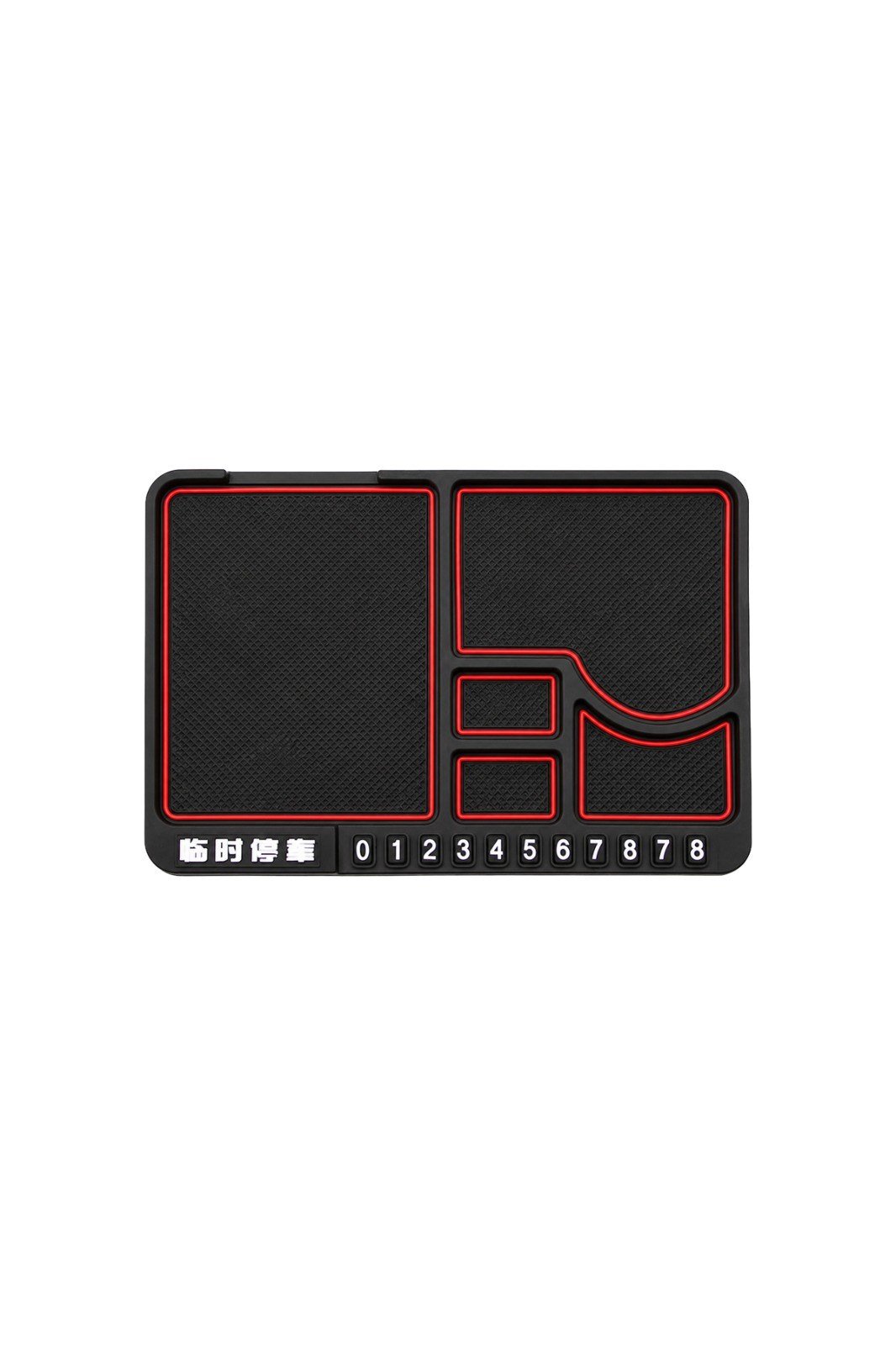 4'ü 1 Arada Kaymaz Silikon Dashboard Organizer - Telefon Tutucu ve Numaratörlü Park Matı