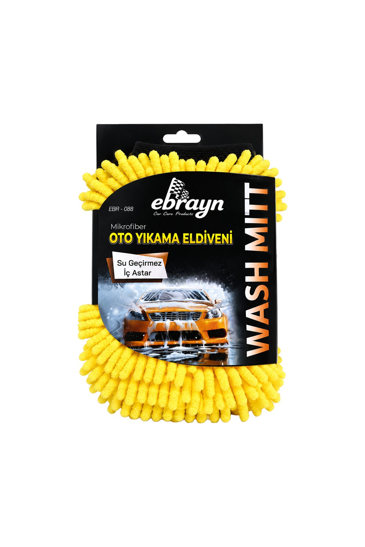 Ebrayn Su Geçirmez İç Astarlı Mikrofiber Oto Yıkama Eldiveni - Şönil Dokulu Çizmez Wash Mitt