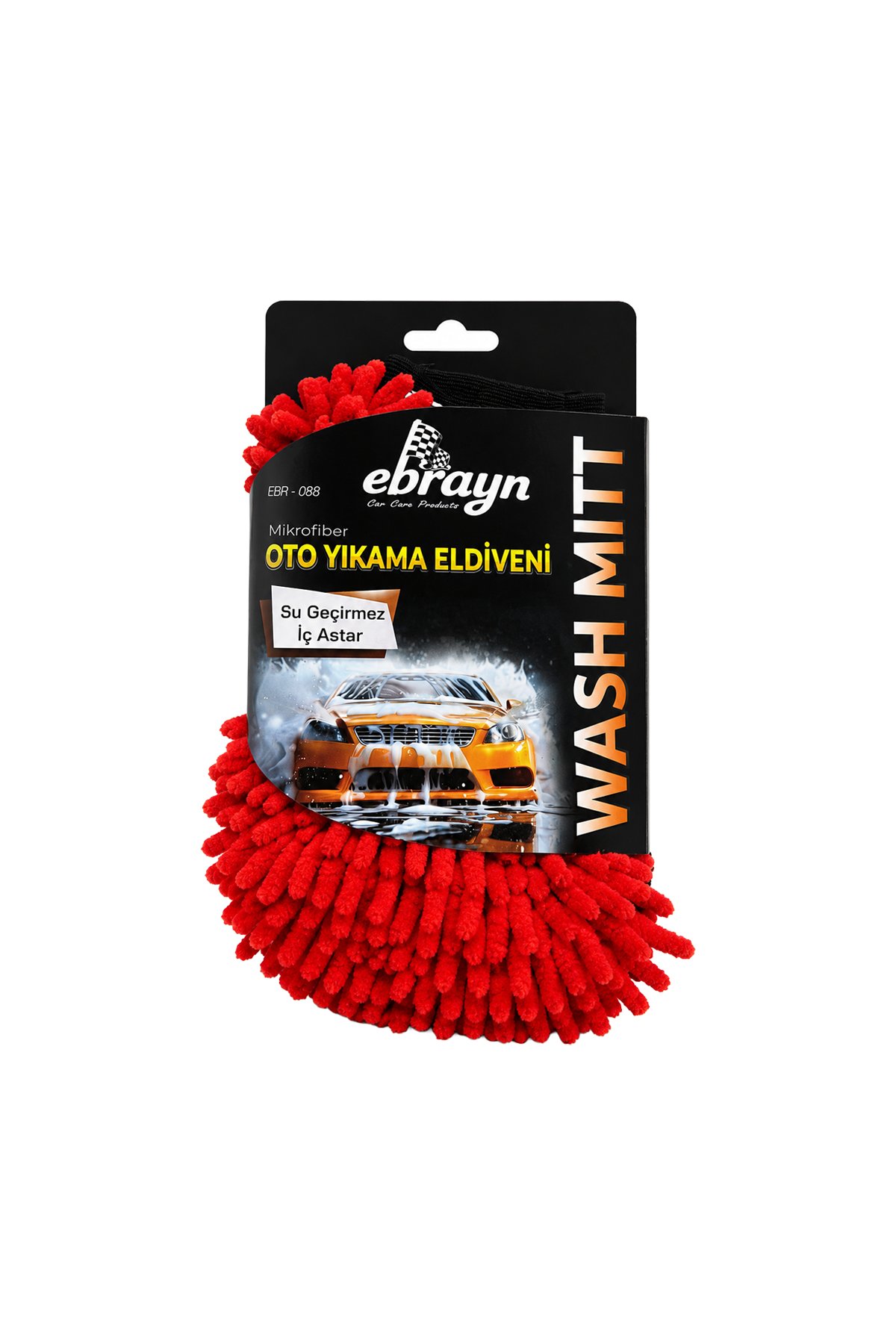 Ebrayn Su Geçirmez İç Astarlı Mikrofiber Oto Yıkama Eldiveni - Şönil Dokulu Çizmez Wash Mitt