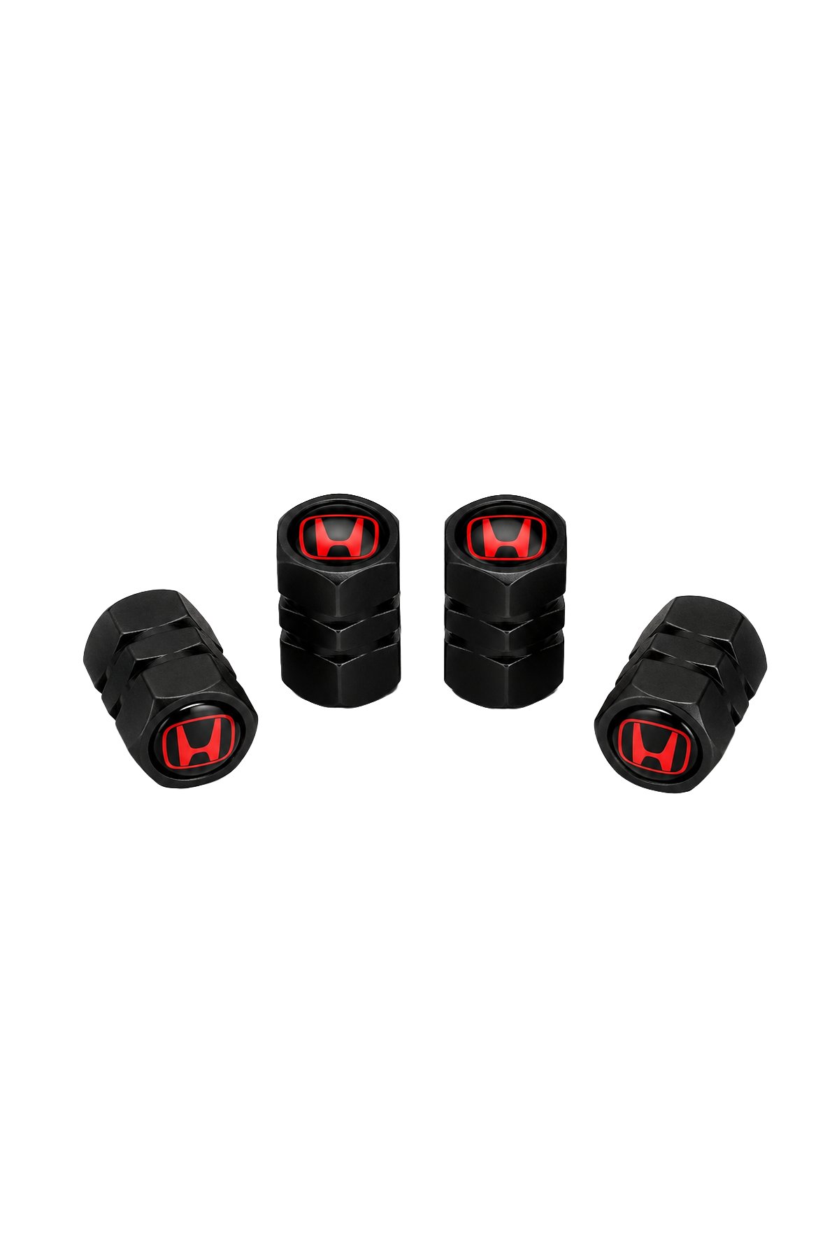 Honda Logo Baskılı Universal Sibop Kapağı Seti - Siyah & Kırmızı (4 Adet)