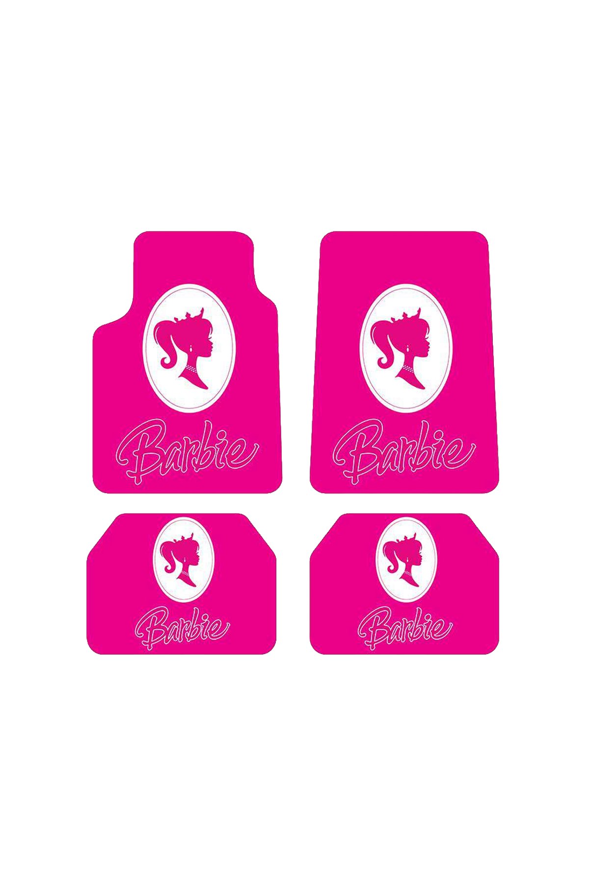 OEM Barbie Tasarımlı Dijital Baskılı Pembe 4 Parça Üniversal Halı Paspas Seti