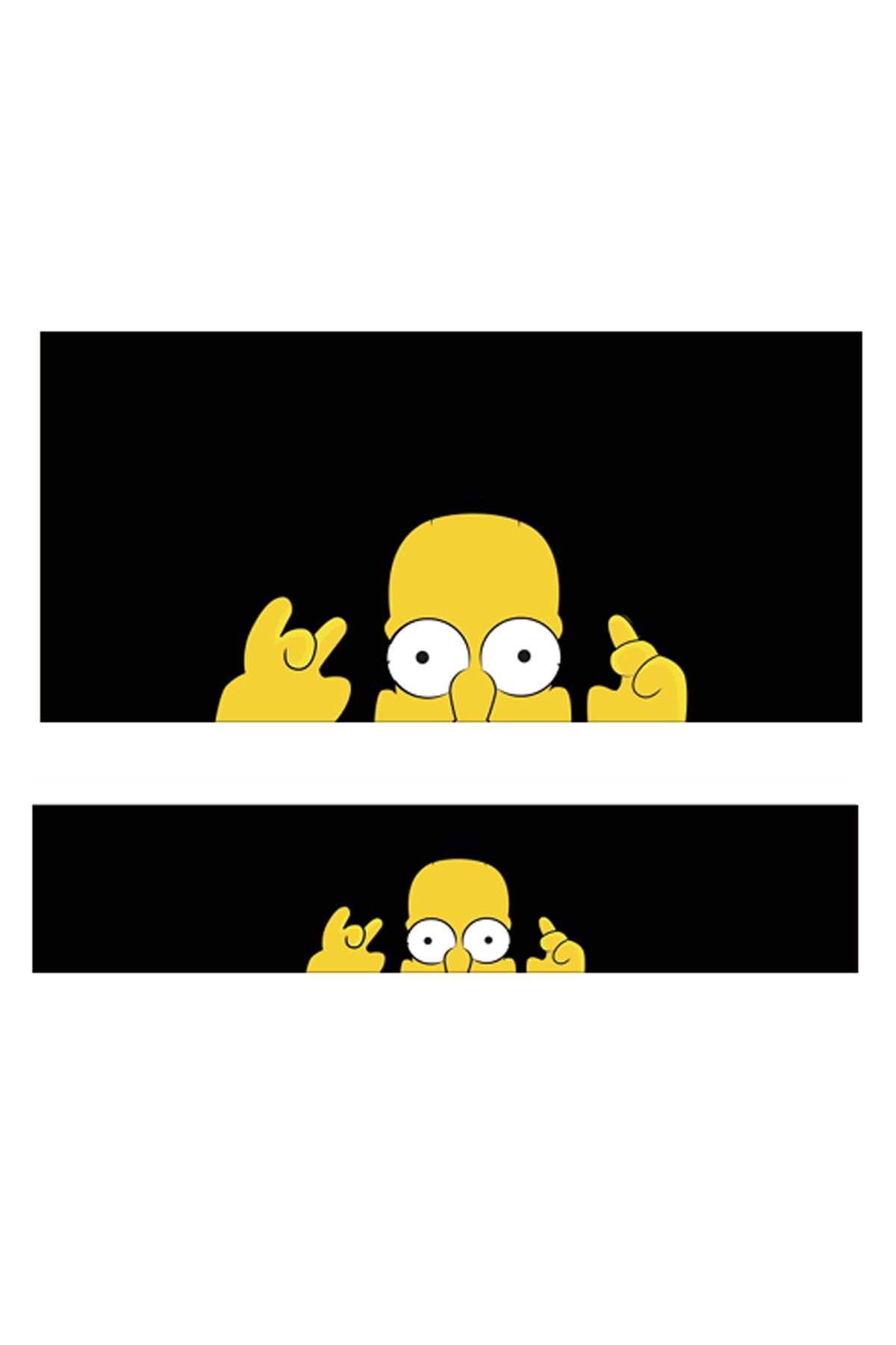 OEM Homer Simpson Şaşkın Tasarımlı Siyah 2'li Torpido ve Pandizot Koruyucu Havlu Seti