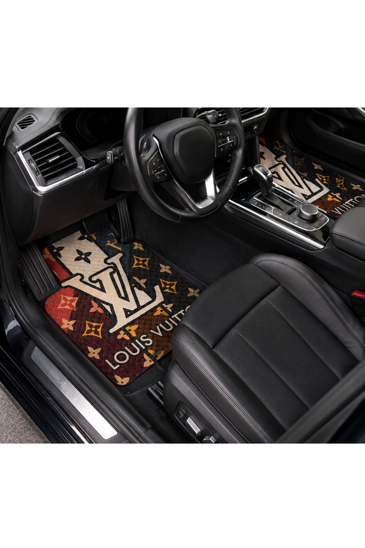 OEM Louis Vuitton Monogram Tasarımlı Dijital Baskılı 4 Parça Üniversal Halı Paspas Seti