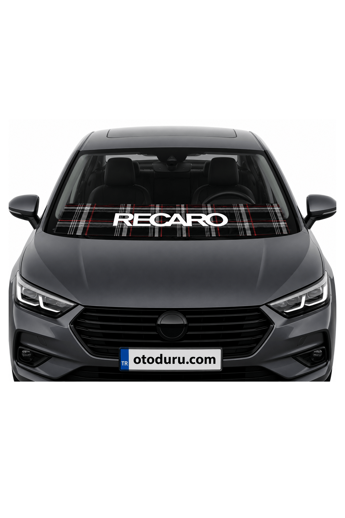 OEM RECARO Ekose Tasarımlı 2'li Torpido ve Pandizot Koruyucu Havlu Seti