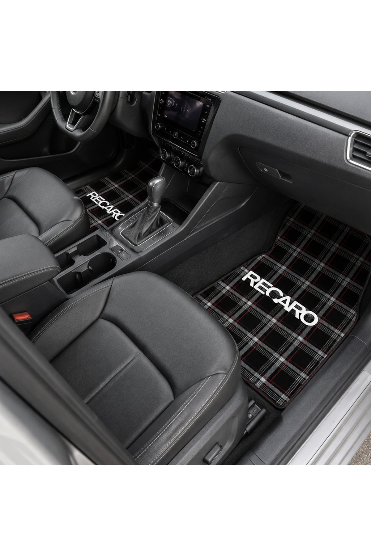 OEM Recaro Ekose Tasarımlı Dijital Baskılı 4 Parça Üniversal Halı Paspas Seti