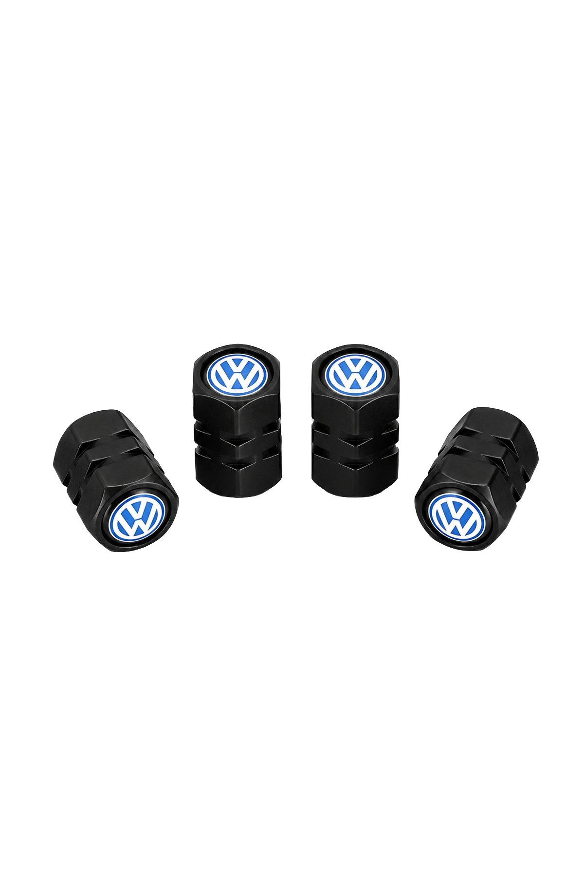 Volkswagen Logo Baskılı Universal Sibop Kapağı Seti - Siyah (4 Adet)