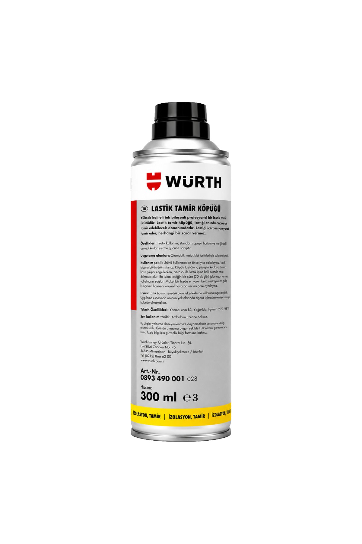 Würth Lastik Tamir Köpüğü 300 ml - Acil Durum Lastik Onarıcı ve Şişirici Sprey