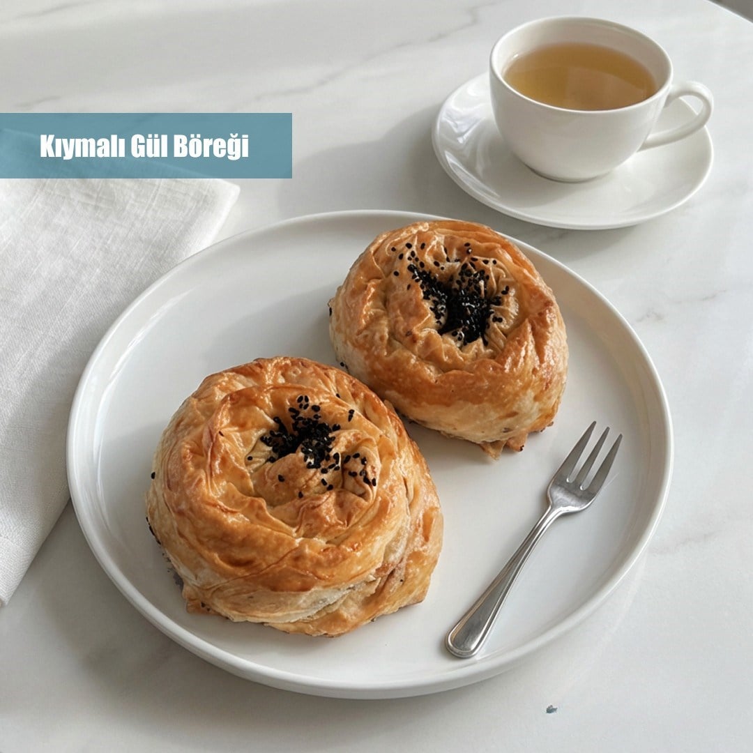 Kıymalı Gül Böreği