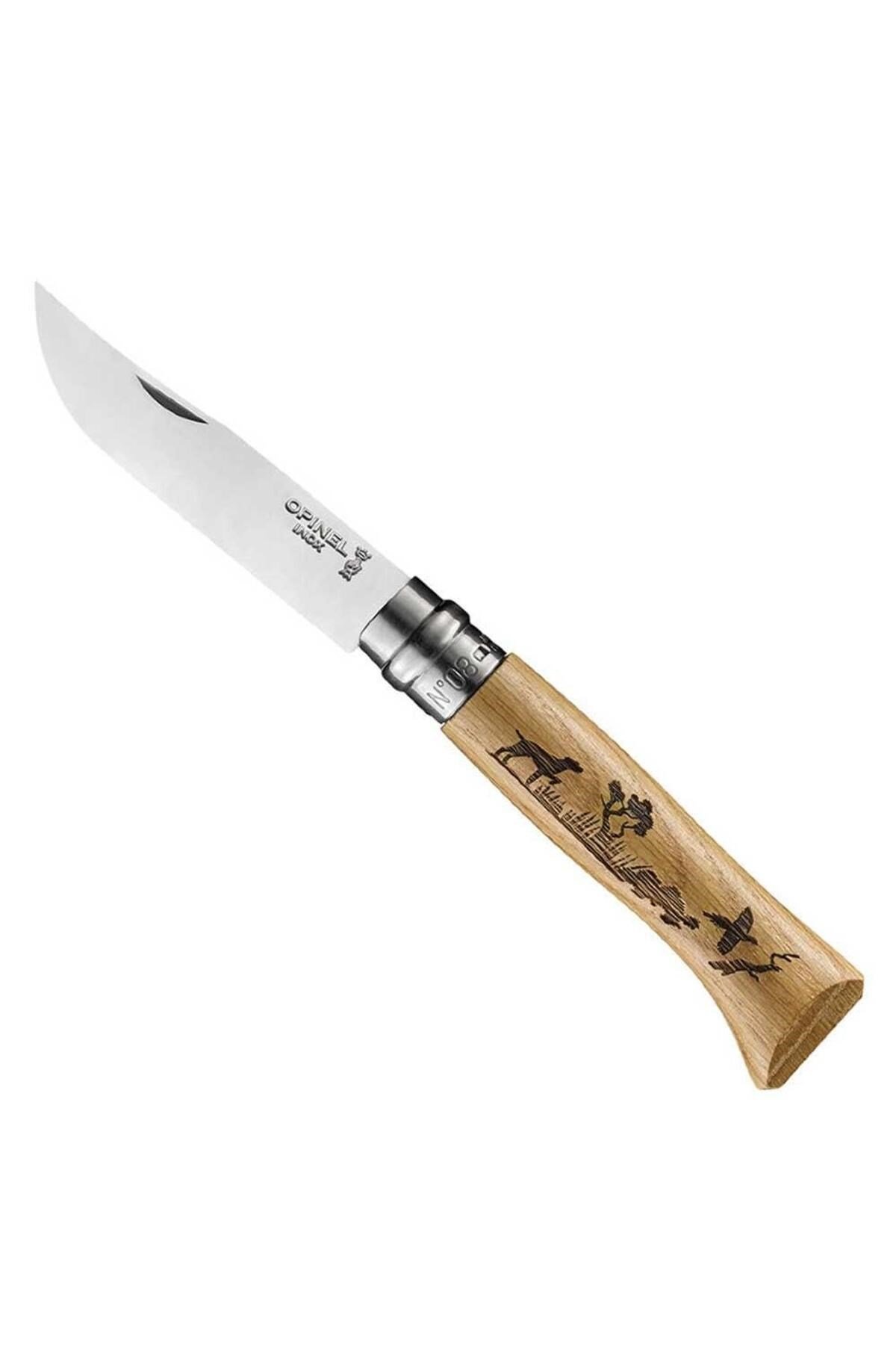 Opinel Köpek Desenli N°8 Meşe Saplı Inox/Çelik Çakı 