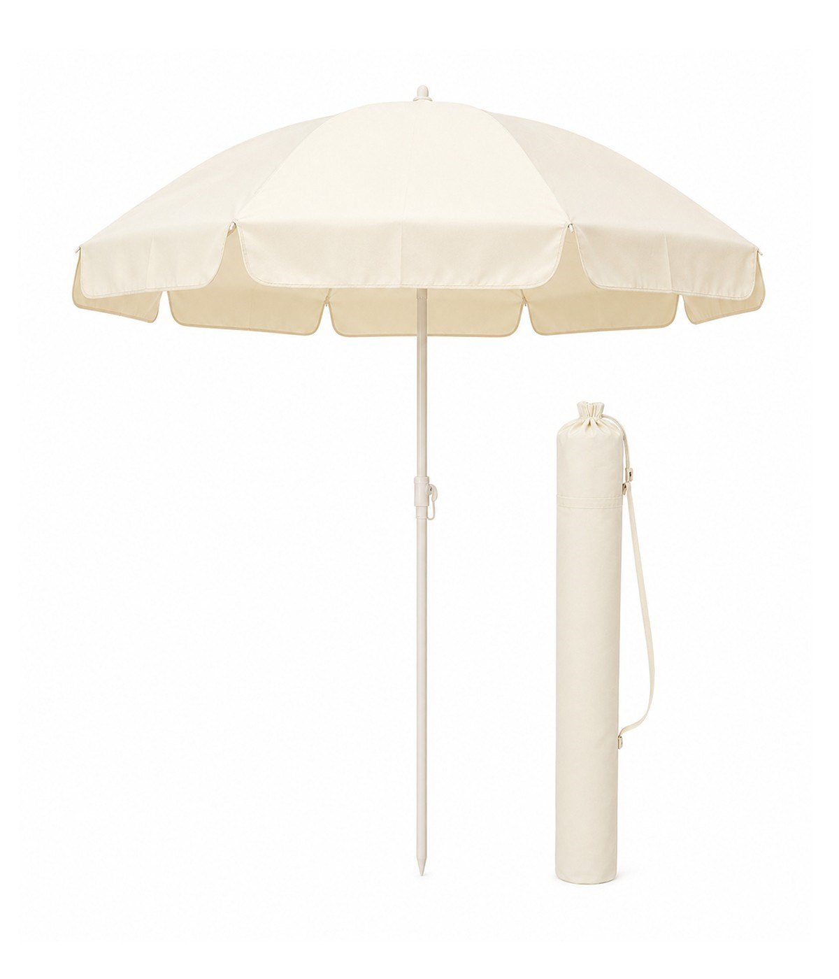 Yek Outdoor 200 cm Plaj ve Bahçe Şemsiyesi | Taşıma Çantalı | Krem