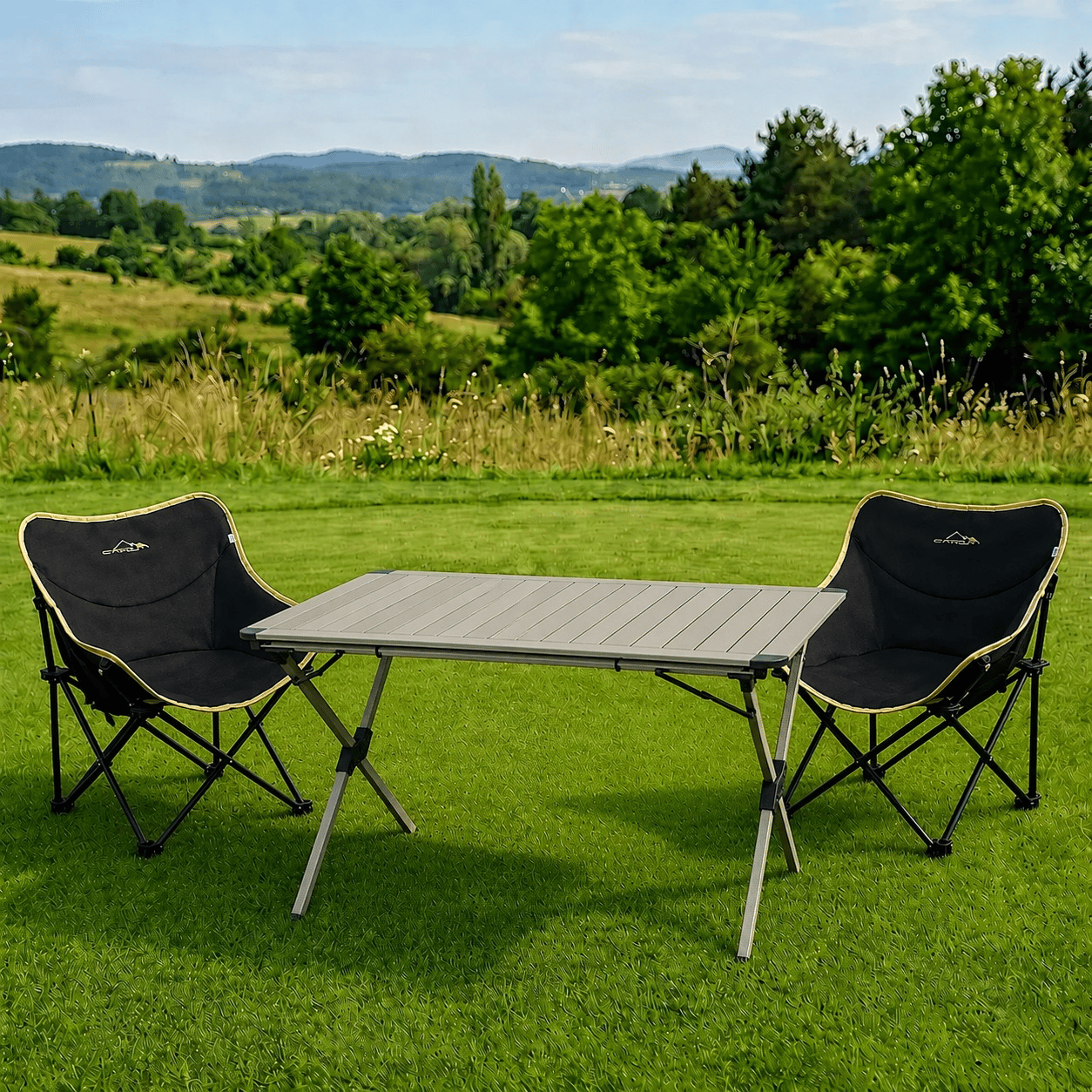 Yek Outdoor Campout Alüminyum XXL Büyük Masa + 2 Campout Fırat Sandalye Set