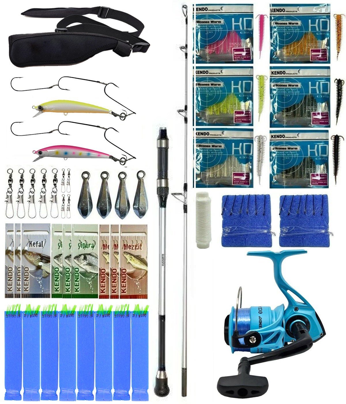 Yek Outdoor Hazır Tekne Oltası Seti Shimano Kamış Alivio Boat 1,50m 200g 1+1pc&Kendo Ocean Cast 6000 Olta Makinesi