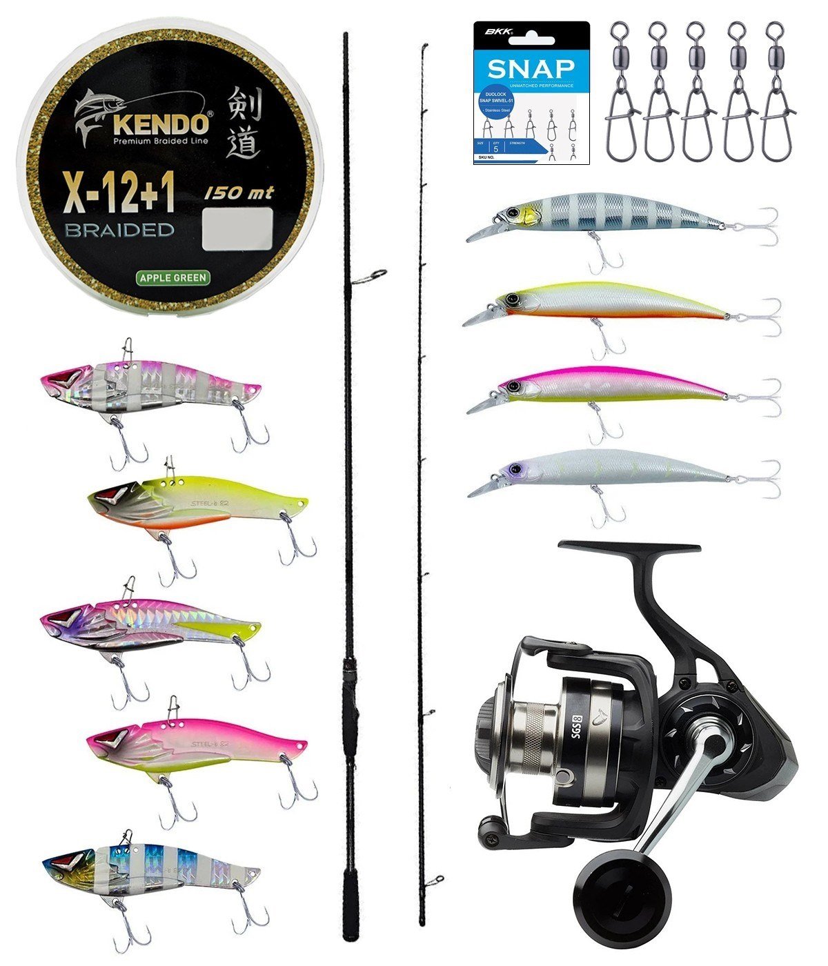 Yek Outdoor Pro Spin Seti Okuma Hakai Super Light Spin 8'6'' 259cm 10-35gr 2 Parça Olta Kamışı&Savage Gear SGS8 4000 FD 8+1BB Olta Makinesi