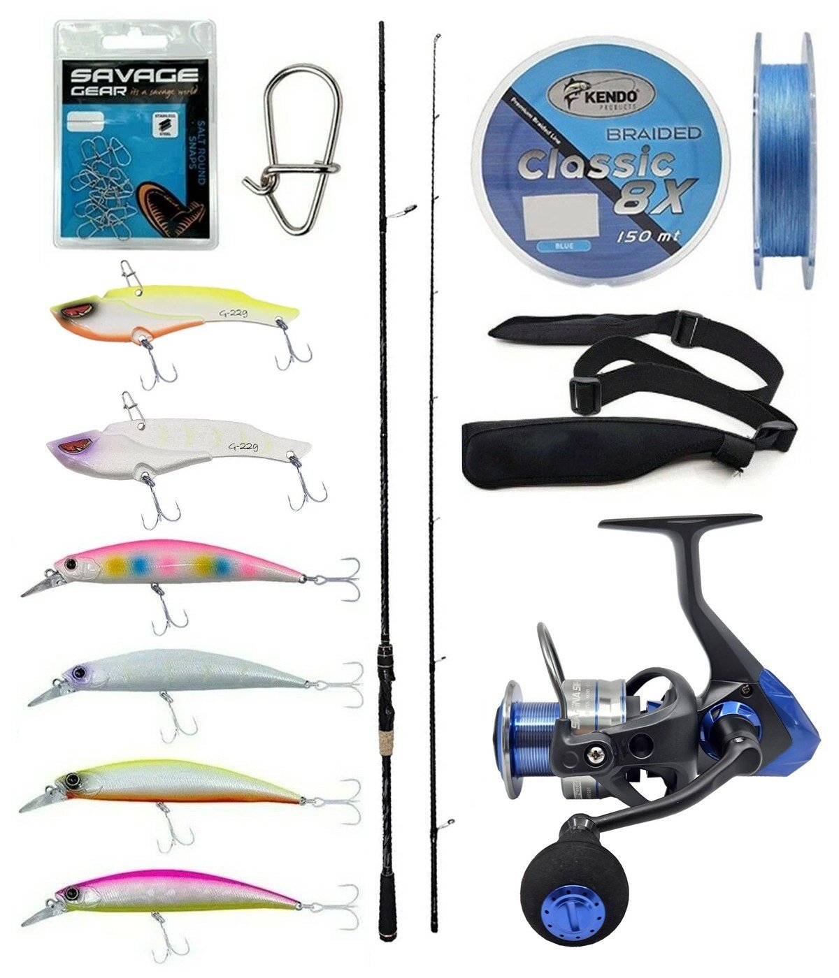 Yek Outdoor Spin Olta Seti Kendo Kenshi Pro 2.65m 10-35gr Spin Kamışı&Okuma Safina 3000A Olta Makinesi