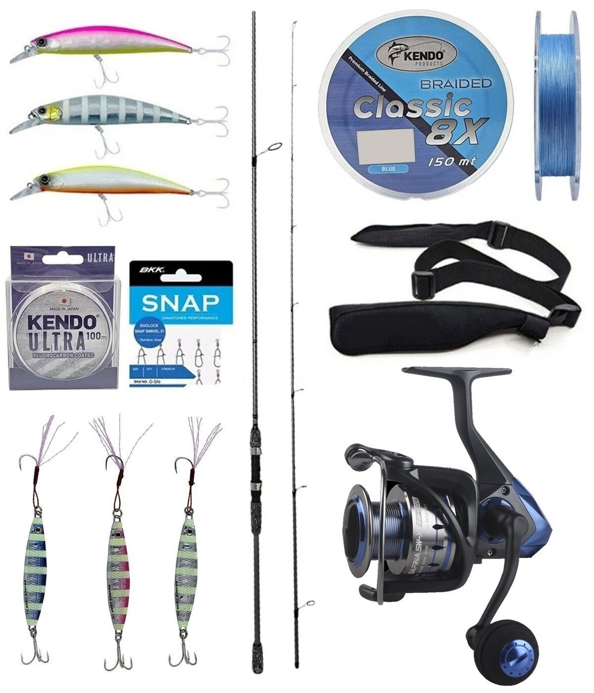 Yek Outdoor Spin Olta Seti Okuma Wave Up Spin 270cm 10-40gr 2 Parça Olta Kamışı&Okuma Safina 3000A Olta Makinesi