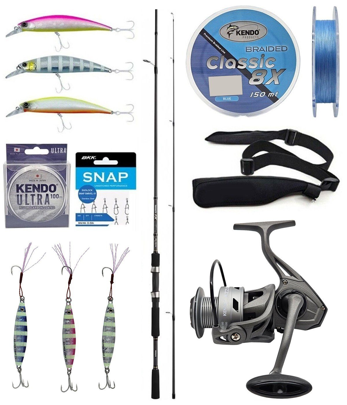 Yek Outdoor Spin Olta Seti Shimano Kamış FX XT Spinning Moderate Fast 2,70m 14-40g 2pc&Kendo Azzurro 4000 Olta Makinesi
