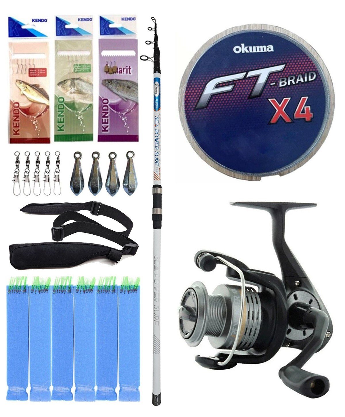 Yek Outdoor Surf Olta Seti Kendo Sea Power Surf 4.20m 100-250gr Olta Kamışı&Okuma Revenger RV-55 FD Olta Makinesi