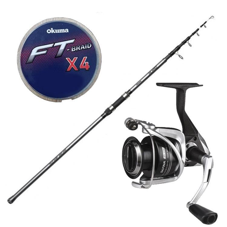 Yek Outdoor Yüksek Kalite Hazır Olta Takımı Okuma Alaris Tele Surf 420 cm 100-200 gr Surf Kamışı&Okuma Safina SN-6000 1+1 bb Olta Makinesi
