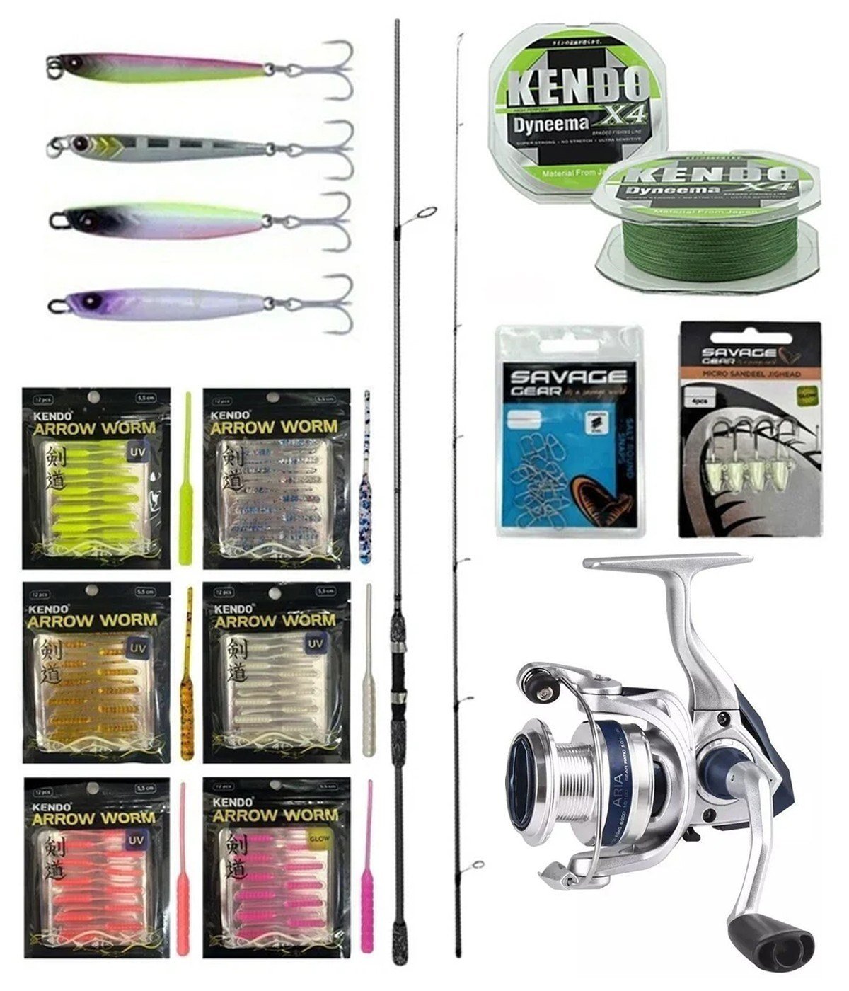 YekOutdoor FireWorm LRF Seti Okuma Wave Up Spin 198cm 0.5-6gr 2 Parça Olta Kamışı&Okuma ARIA-1000a Olta Makinesi