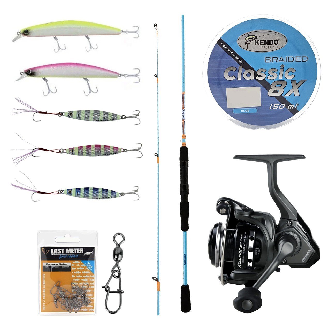 YekOutdoor Okuma Spin Olta Seti Okuma Fuel Spin 2,44 cm 15-40 gr 2 Parça Spin Kamışı&Okuma Acuador ACU-4000A 3+1BB Olta Makinesi