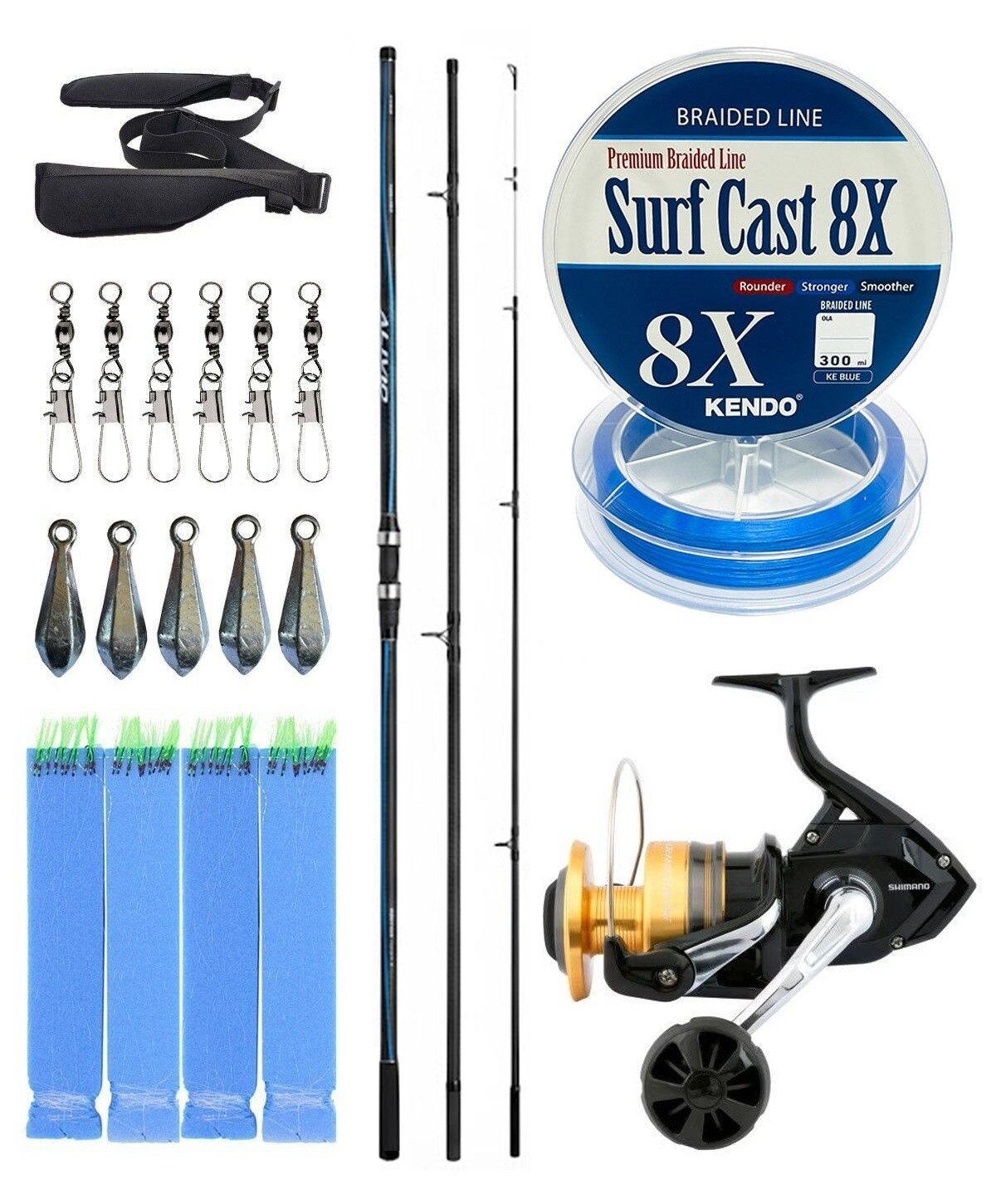 YekOutdoor Profesyonel Olta Seti Shimano Kamış Alivio Surf T 425 BX-G 4,25m 225g 3pc&Shimano Makina Socorro 6000 SW
