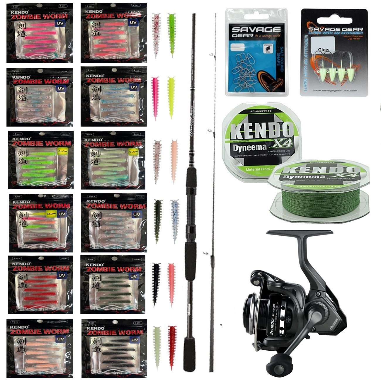 YekOutdoor Silikonlu LRF Seti Okuma Wave Power 213 cm 0-8 gr Lrf Kamışı&Okuma Acuador ACU-1000A 3+1BB Olta Makinesi