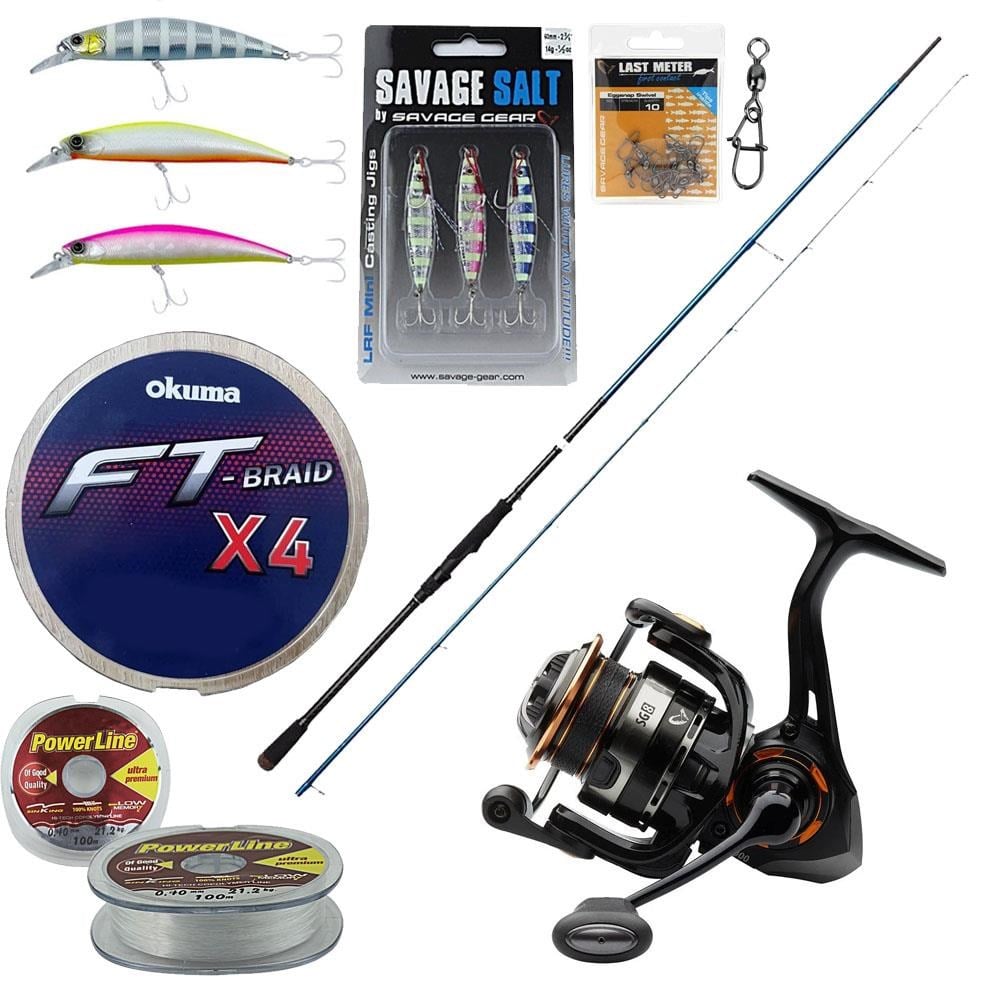 YekOutdoor Spin Olta Seti Savage Gear SGS2 All-Around 8'3''/2.51m 10-35 gr 2 Parça&Savage Gear SG8 4000 FD 10+1BB Olta Makinesi