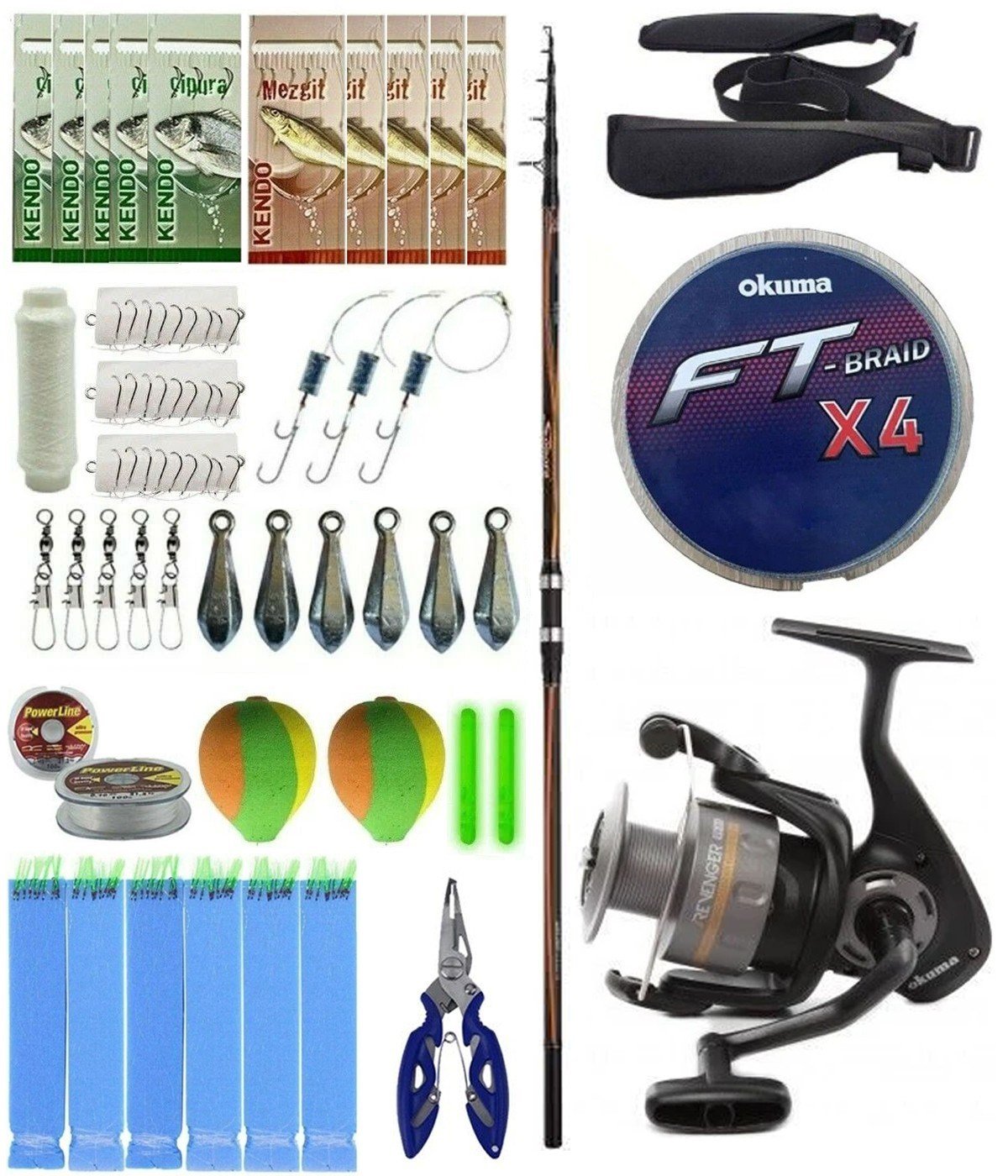 YekOutdoor Surf Olta Seti Shimano Kamış Sonora AX Surf Tele 4220 4,20m 200g Kamış&Okuma Revenger RV-55 FD Olta Makinesi
