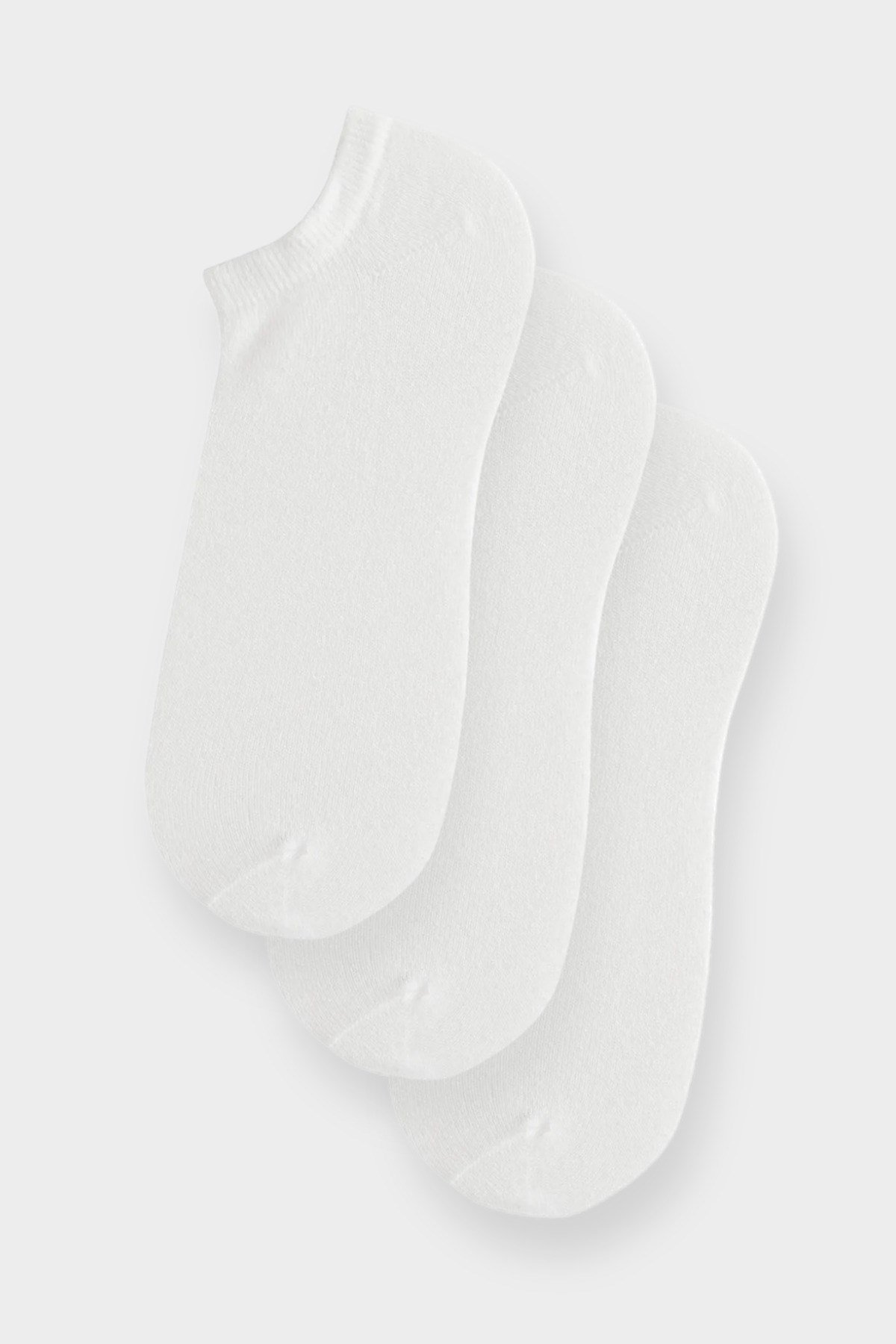 Unisex 3'lü Düz Sneaker Patik Çorap