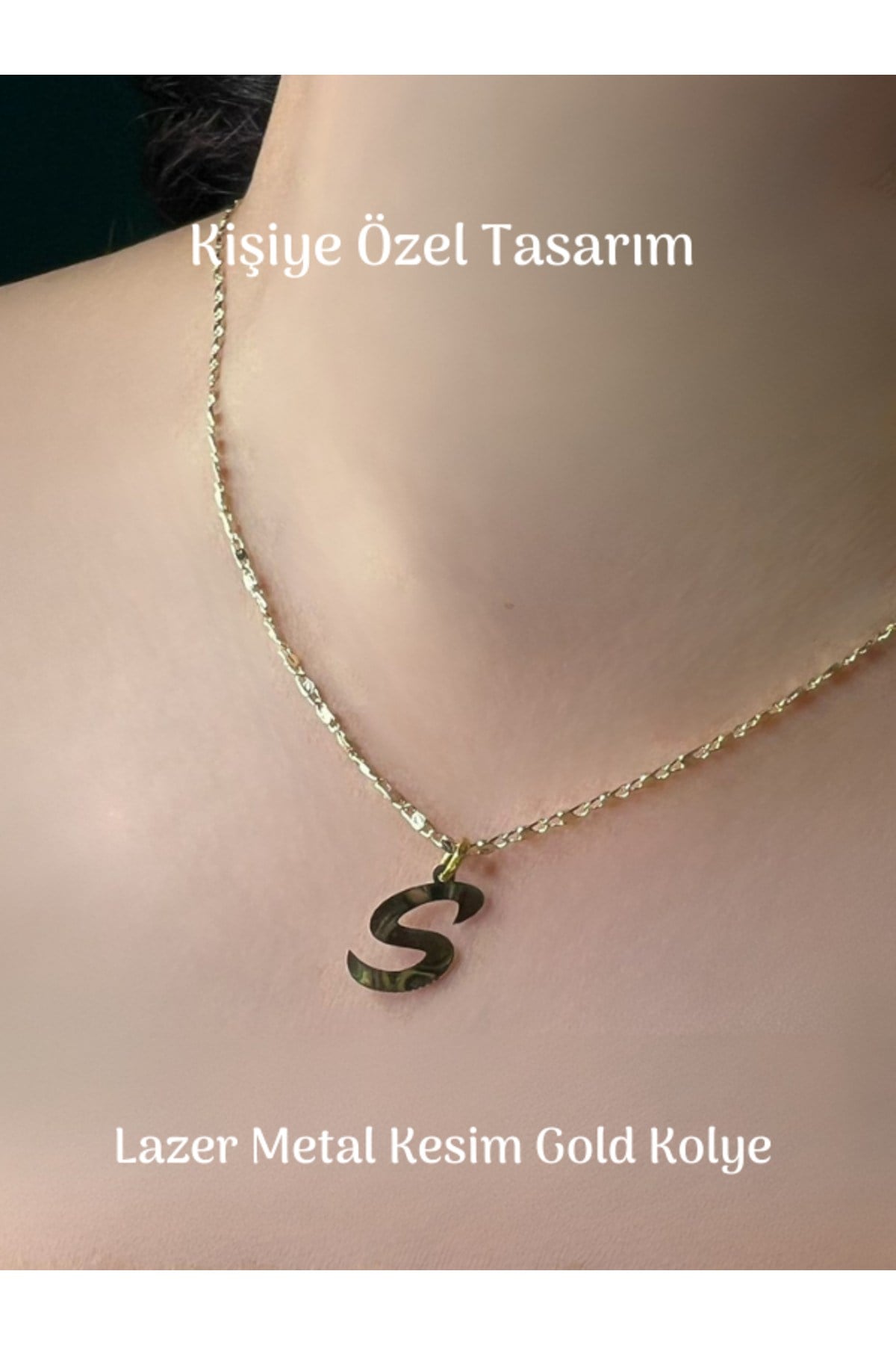 Kişiye Özel Harf Kolye Özel Tasarım Yüksek Kalite Çelik Gold Renk Kişiselleştirilebilir Hediye