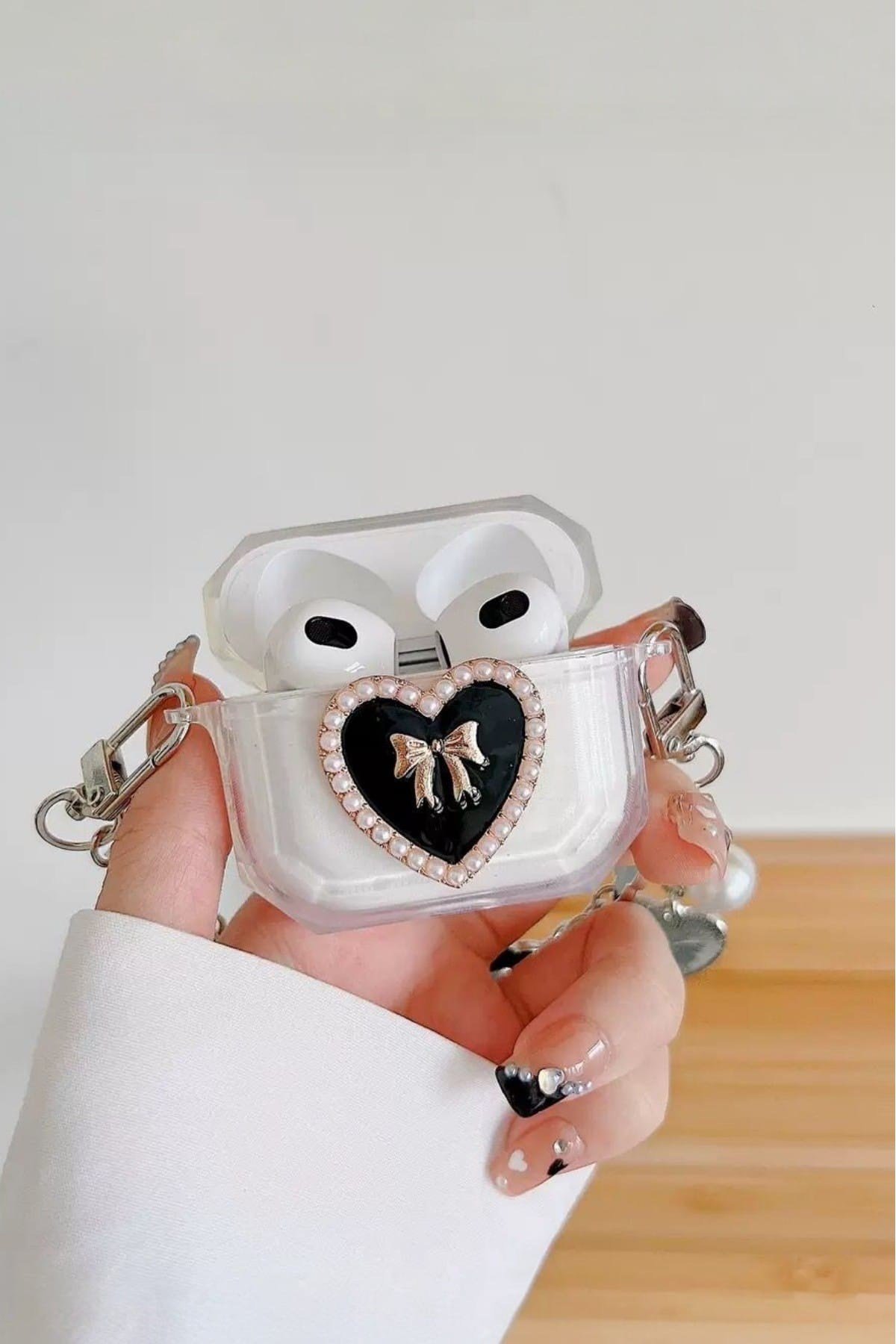 Airpods Pro 1 Pro 2 Uyumlu Kalpli İncili Aksesuarlı Pinterest Estetiği Kore Stil Şık Koruyucu Kılıf