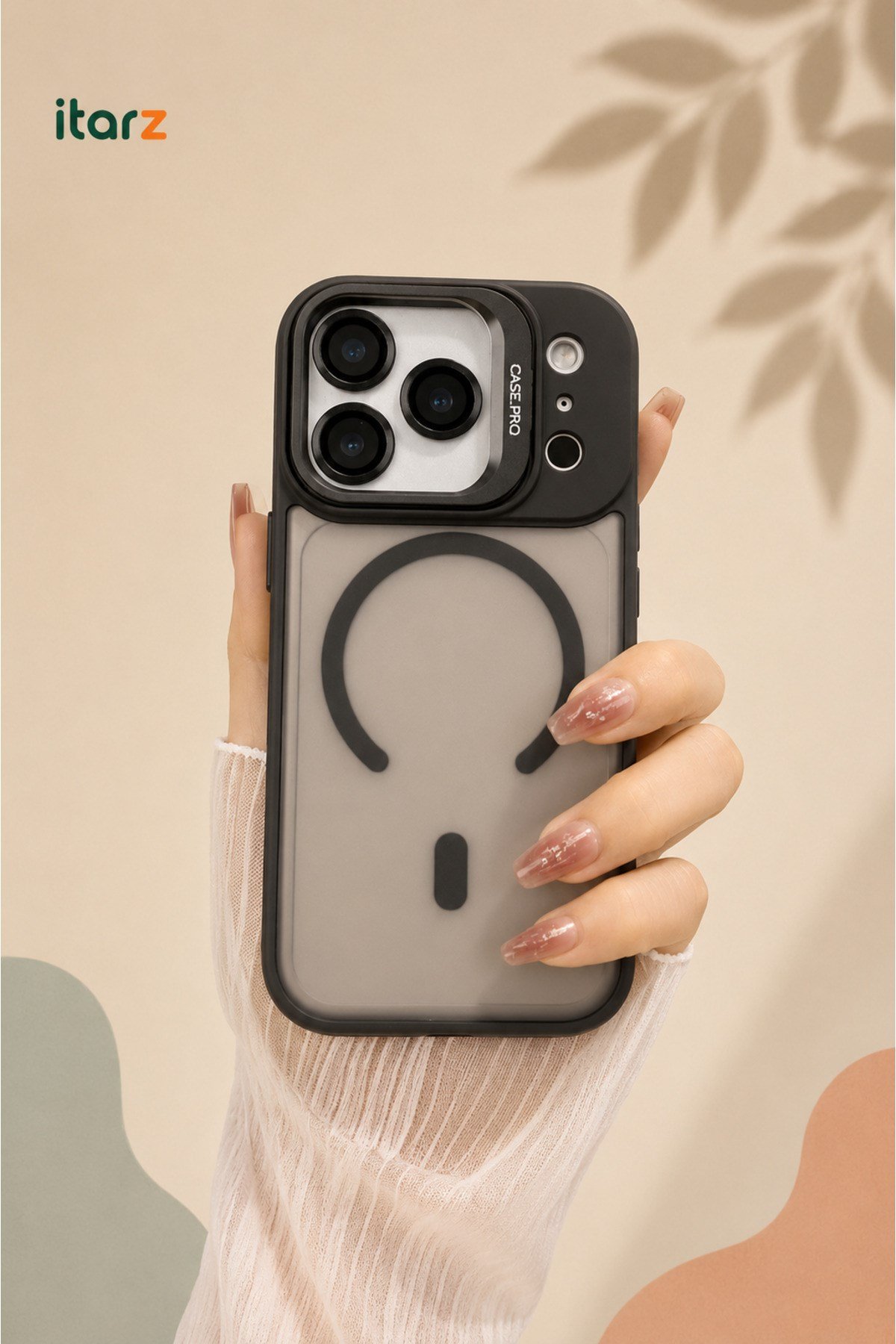iPhone 17 Pro Uyumlu MagSafe Destekli Standlı Kamera Lens Korumalı Mat Buzlu Şık Kılıf