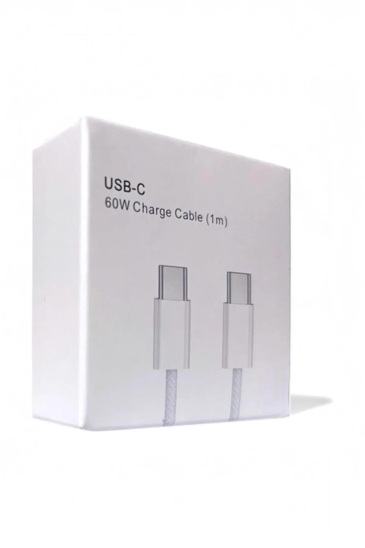 iPhone Samsung Xiaomi Huawei Type-C to Type-C 60W 1M Halat Örgü Hızlı Şarj ve Data Kablosu