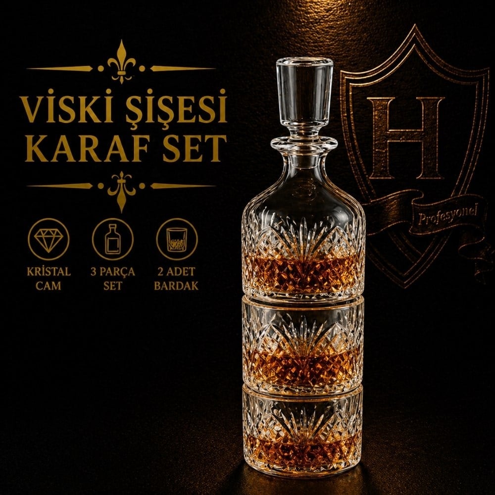 Viski Karaf Set 3 Parça